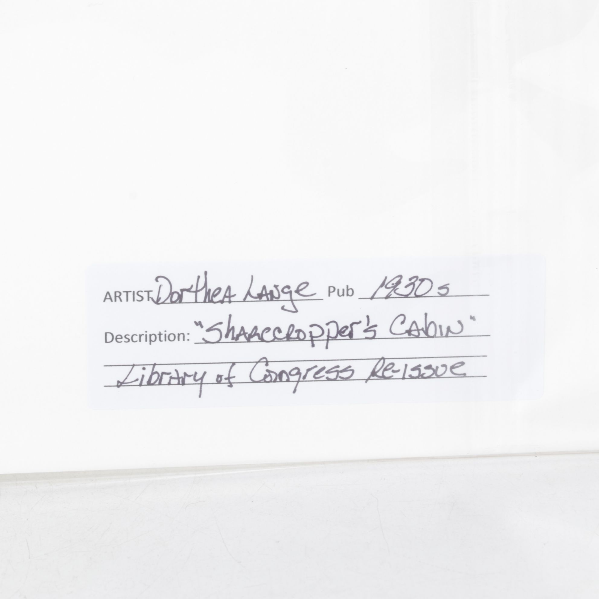 Dorothea Lange Landscape Photograph "Sharecropper's Cabin", Early 21st Century