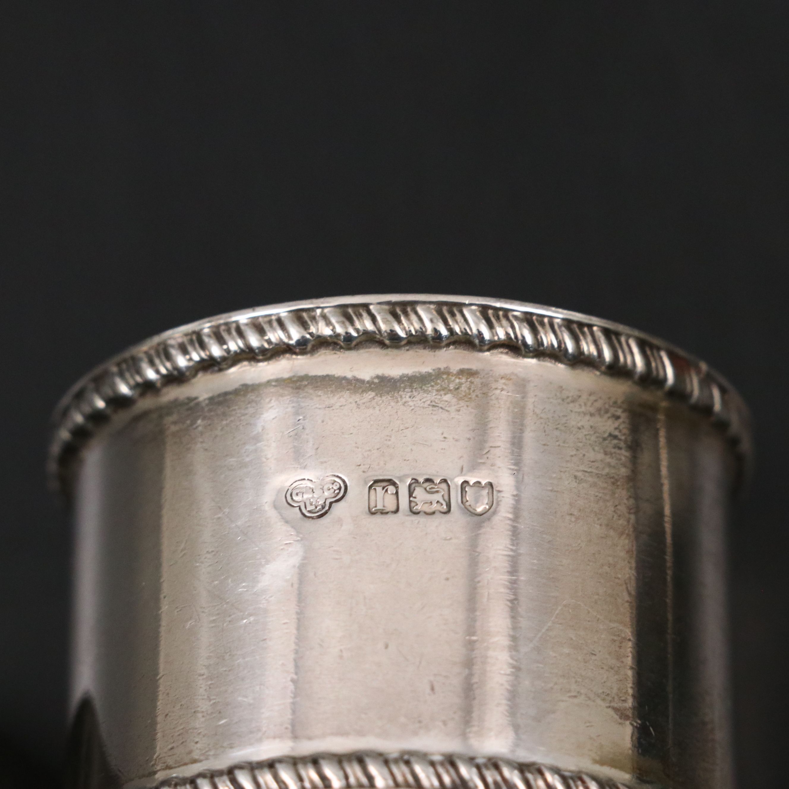 Goldsmiths & Silversmiths Co Ltd English Sterling Silver Napkin Rings, 1912