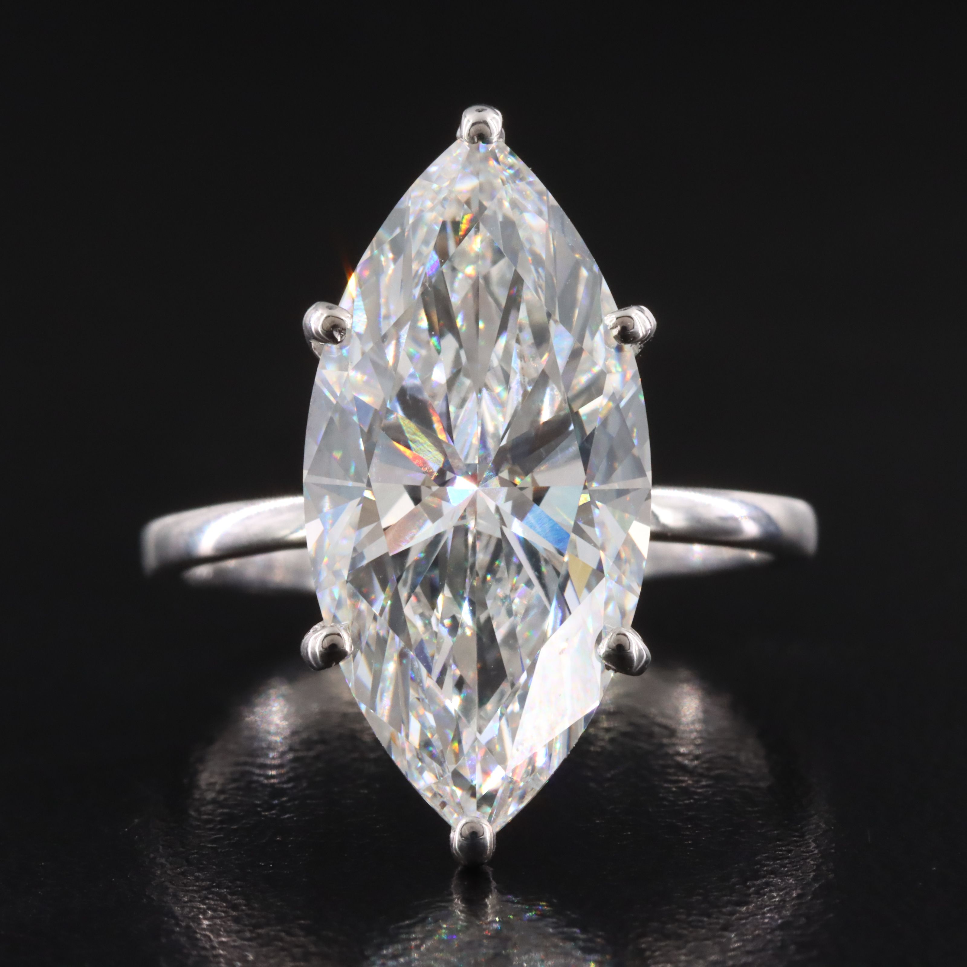 18K 7.04 CT Lab Grown Diamond Solitaire Ring with IGI Report