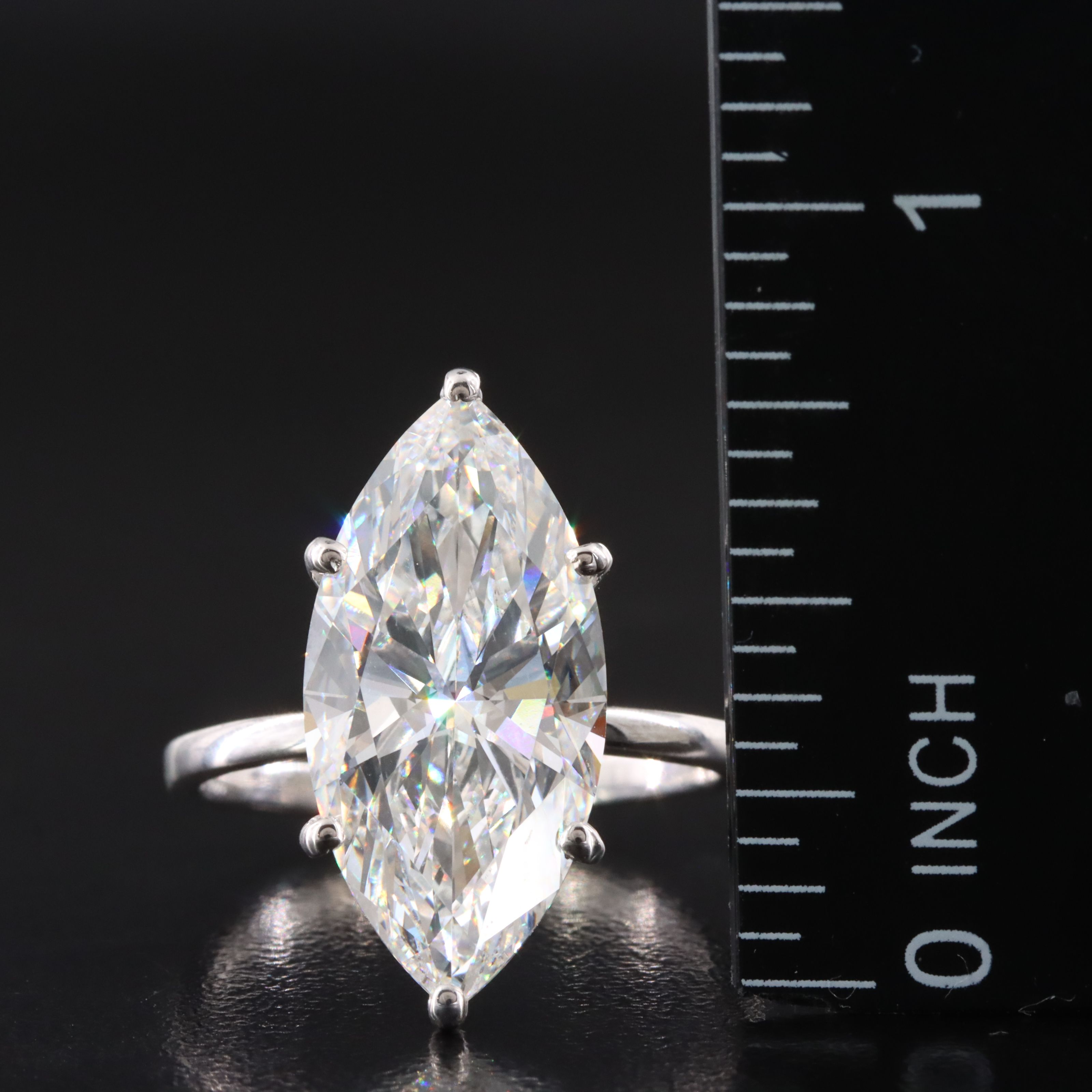 18K 7.04 CT Lab Grown Diamond Solitaire Ring with IGI Report