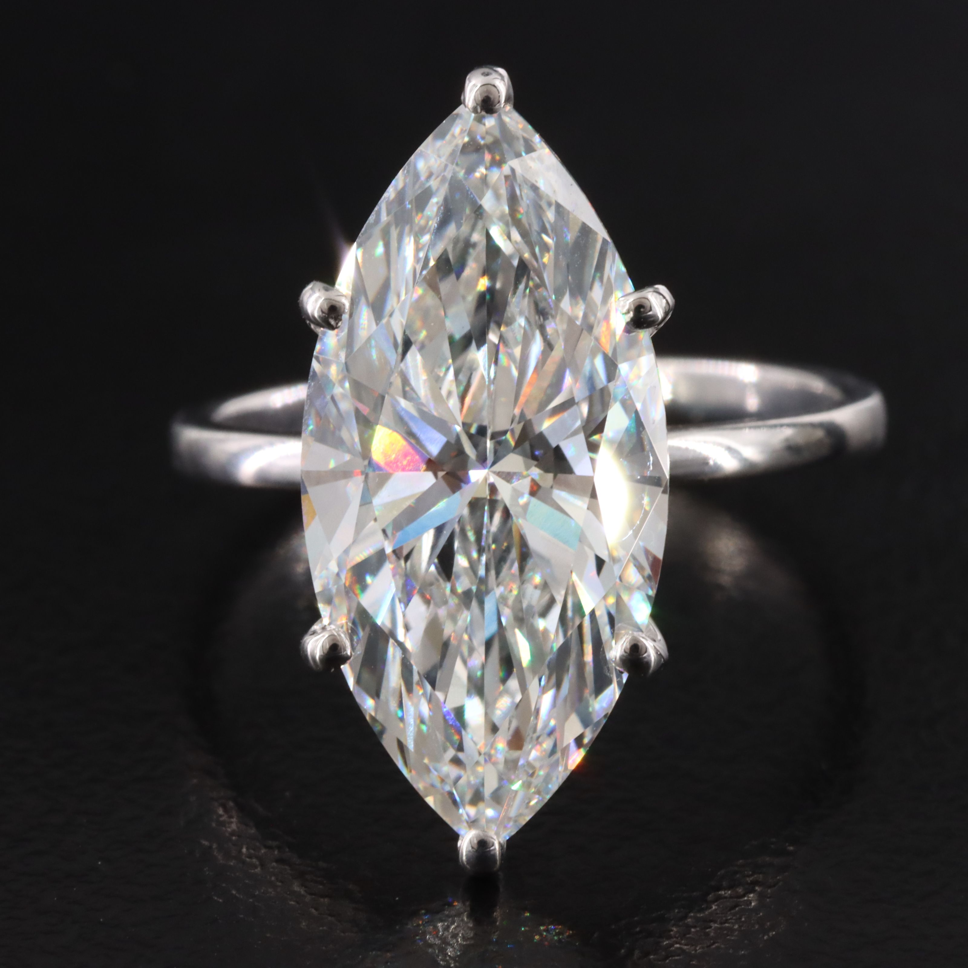 18K 7.04 CT Lab Grown Diamond Solitaire Ring with IGI Report