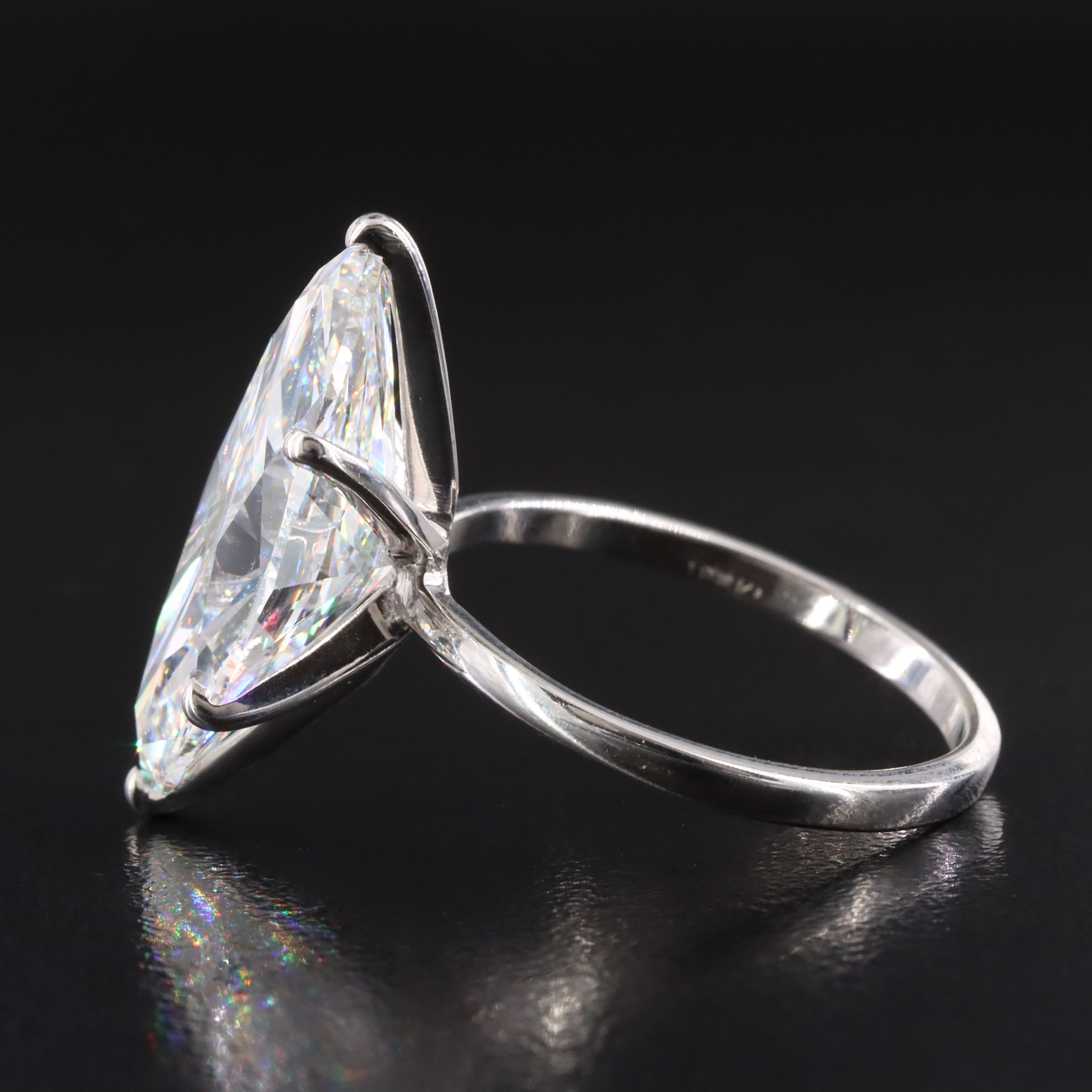 18K 7.04 CT Lab Grown Diamond Solitaire Ring with IGI Report