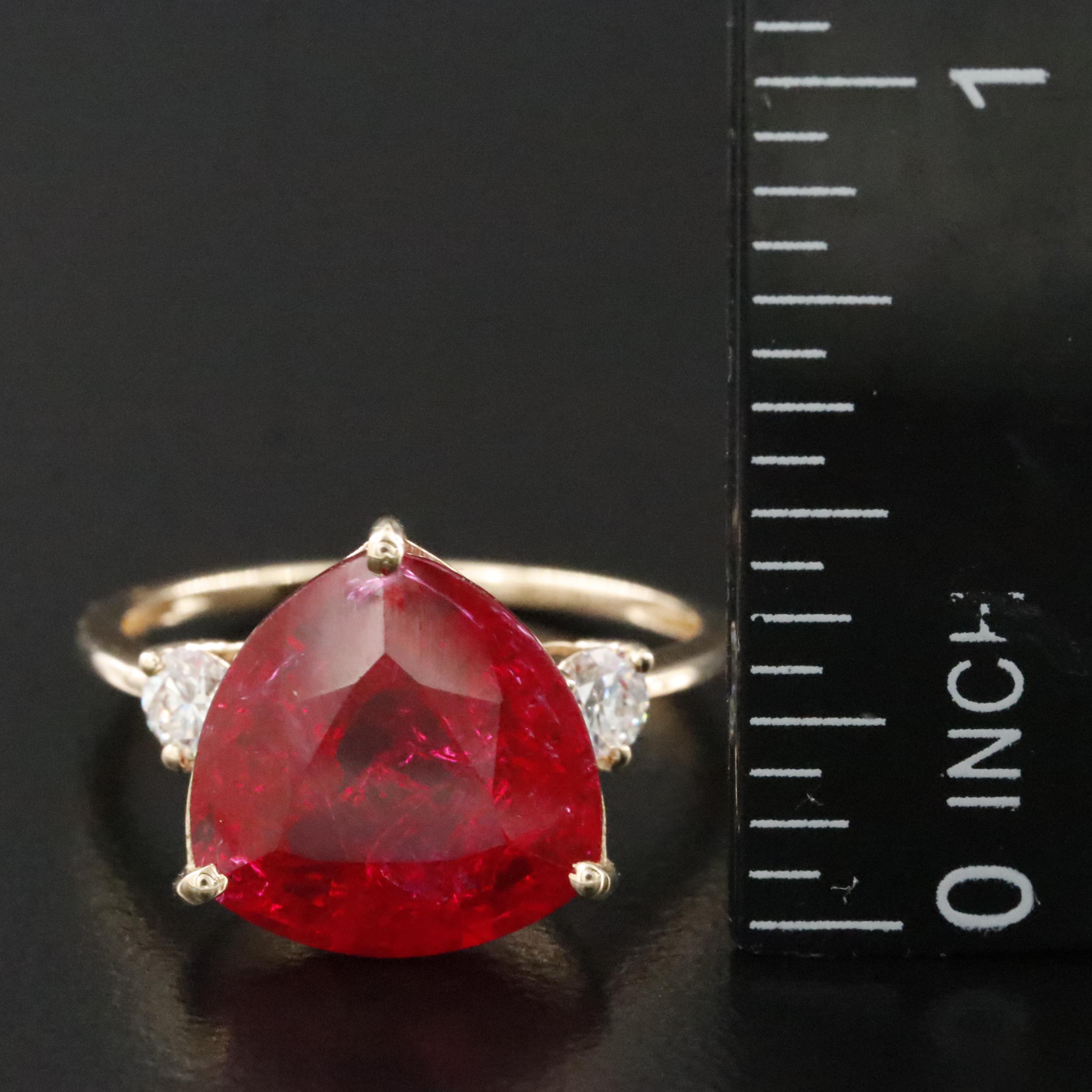 14K Ruby and Moissanite Ring