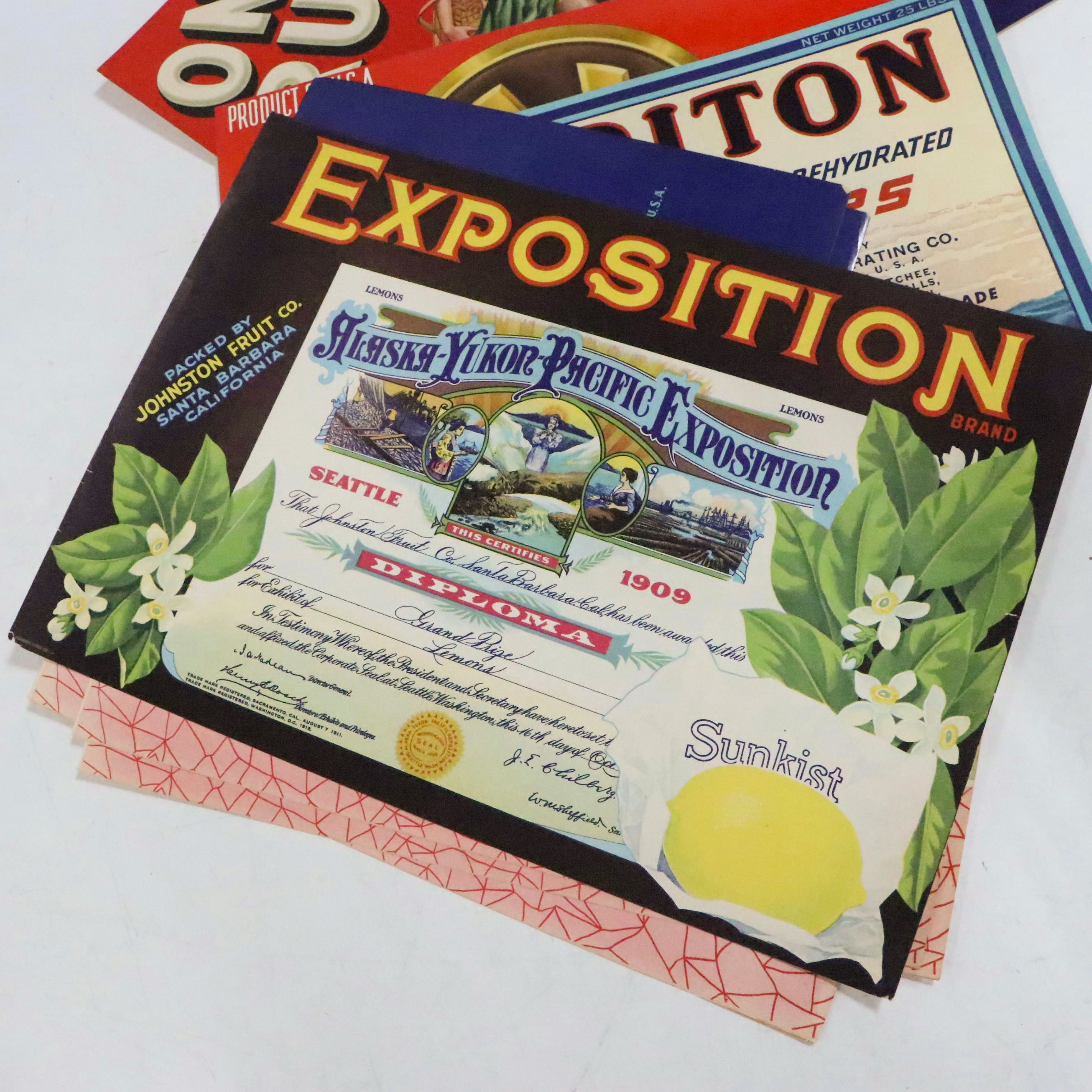 Butter-Nut Bread Posters with Fruit Labels and More, Early to Mid-20th Century