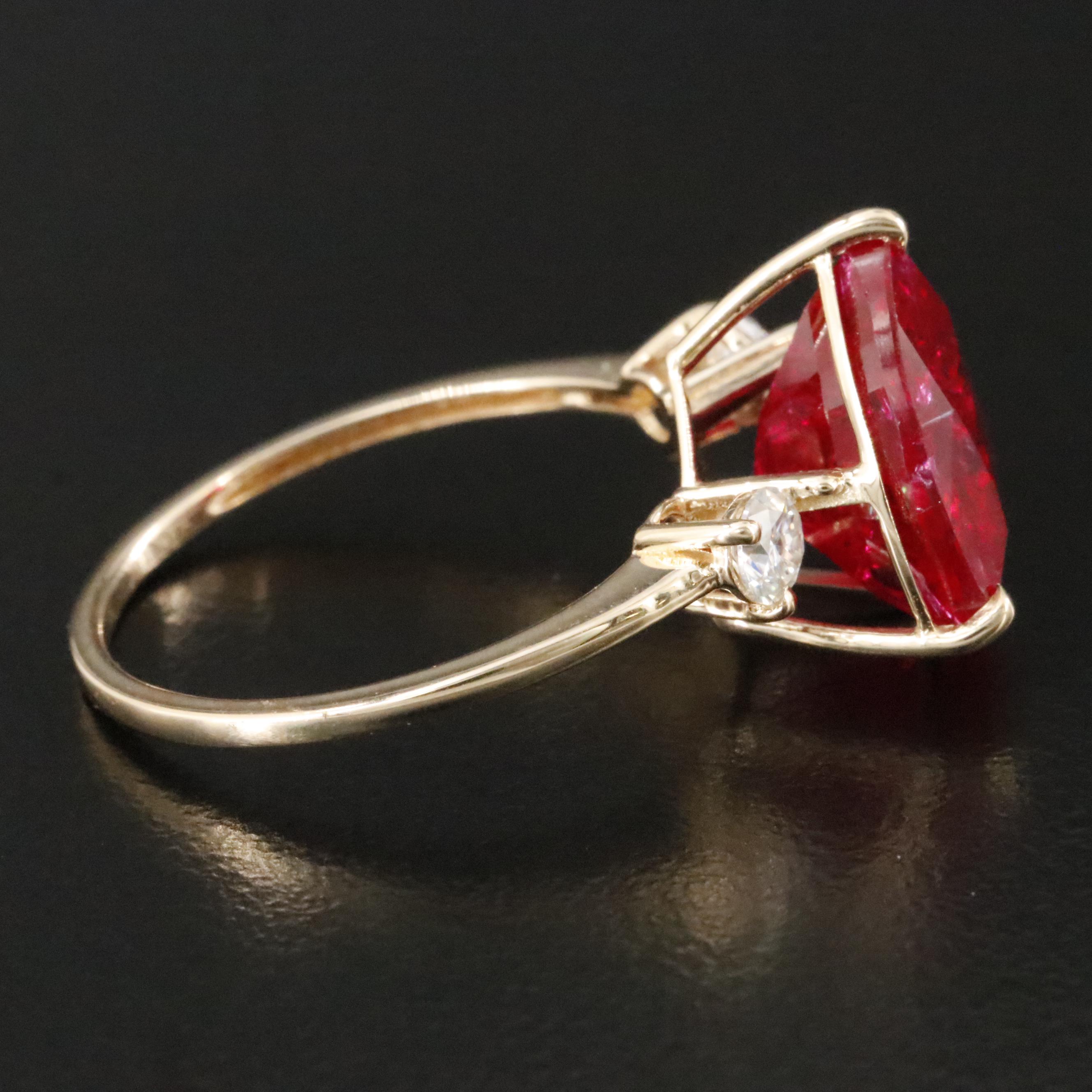 14K Ruby and Moissanite Ring