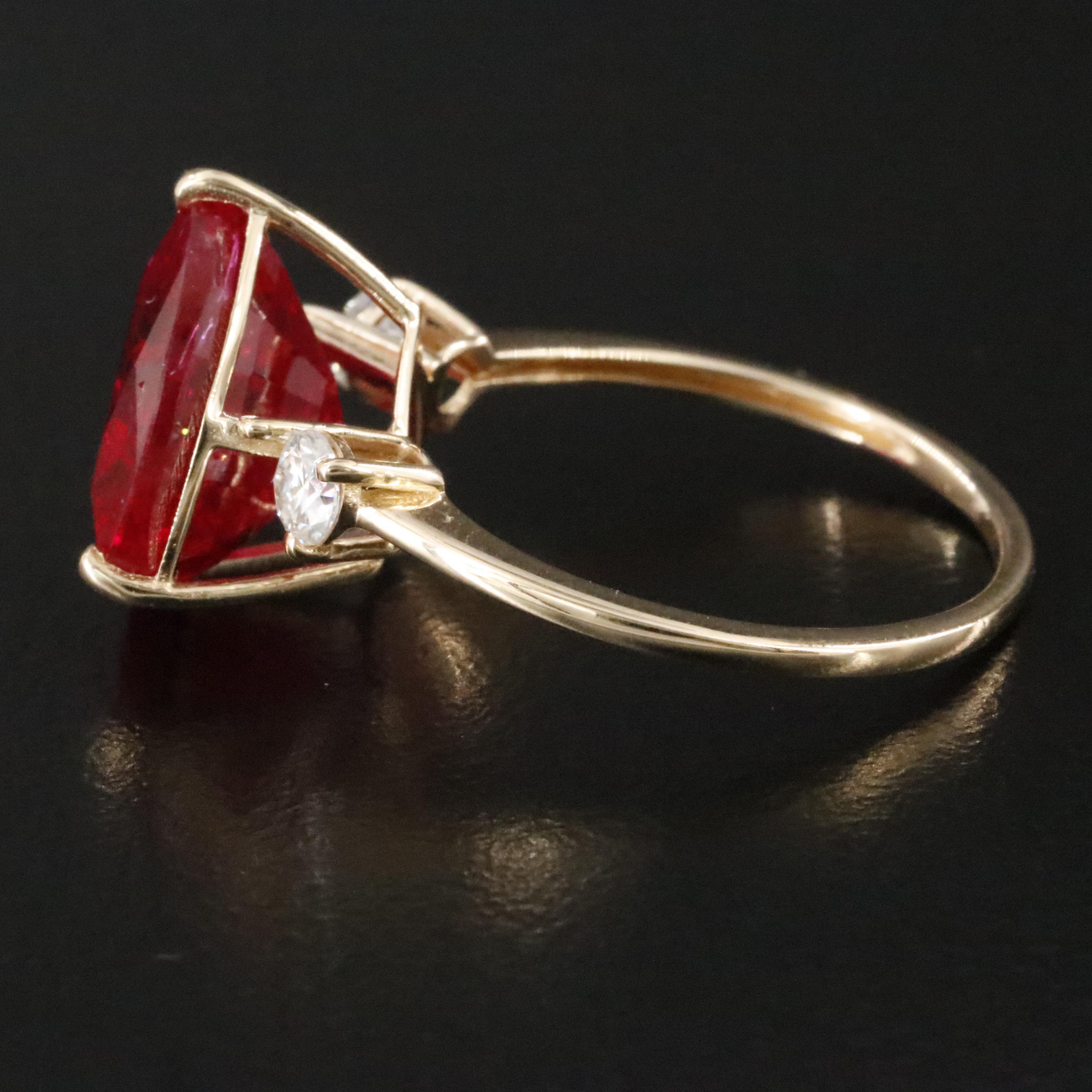 14K Ruby and Moissanite Ring