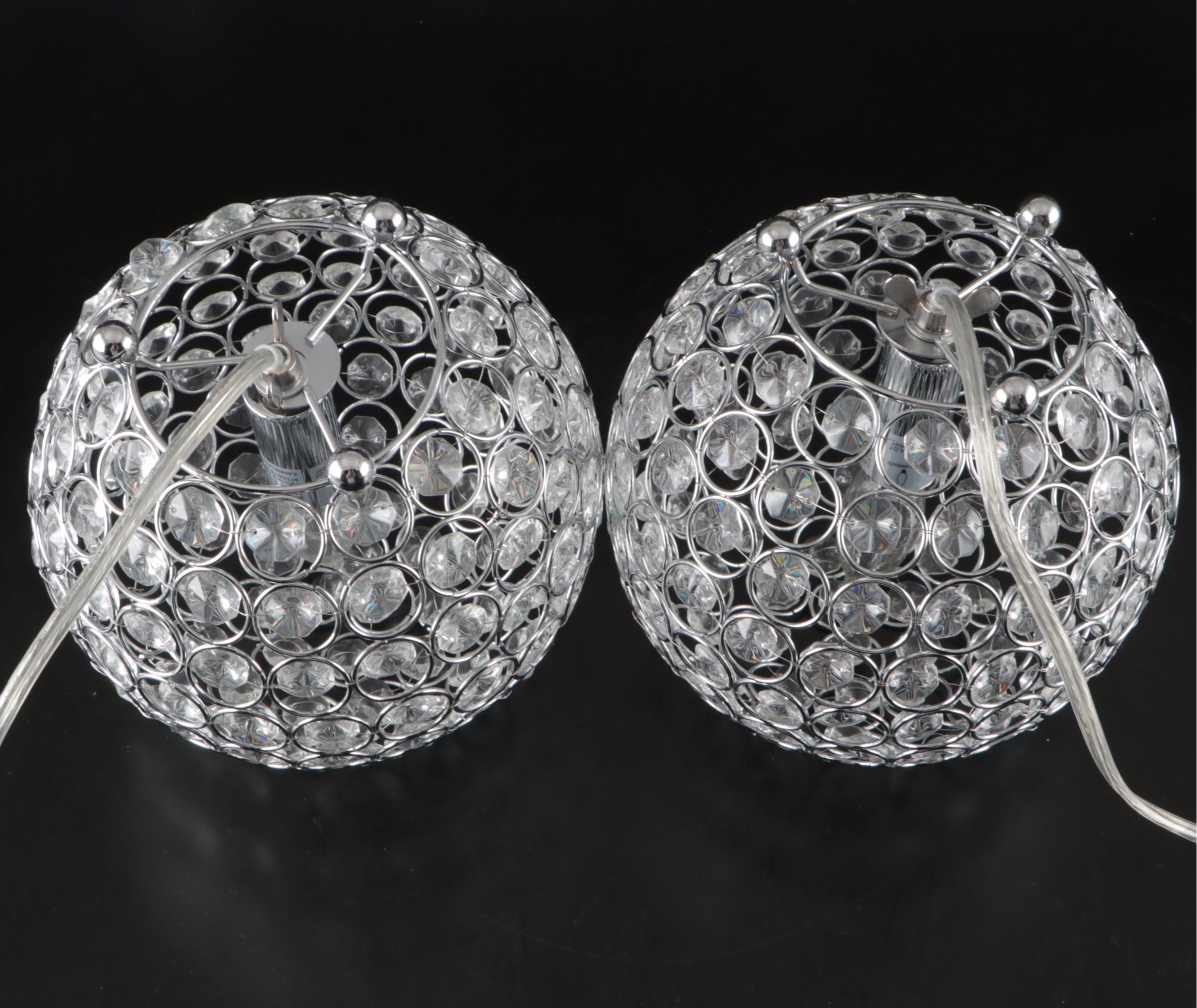 Elegant Designs Chrome and Crystal Bead Orb Accent Lamps