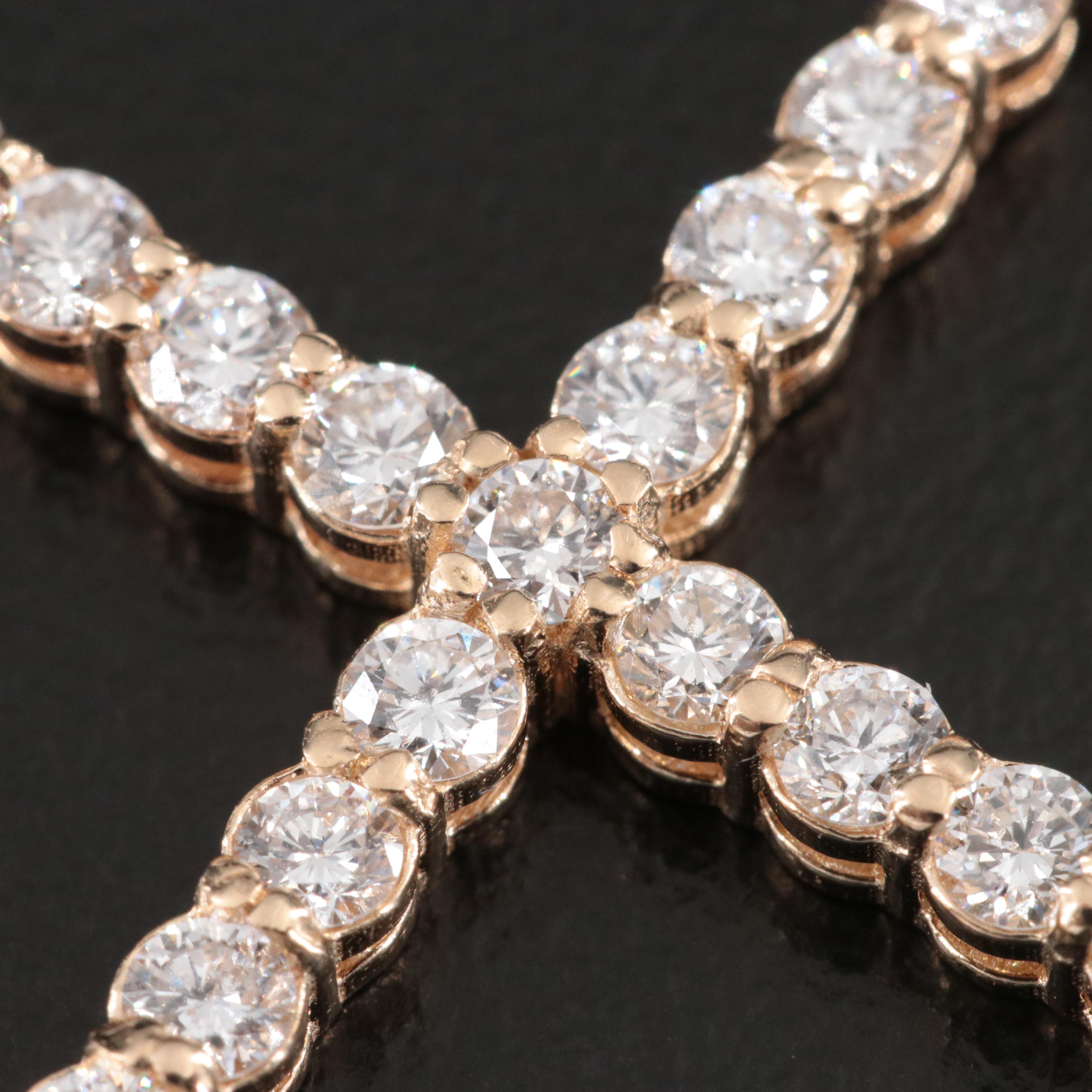 14K 0.98 CTW Lab Grown Diamond Cross Pendant