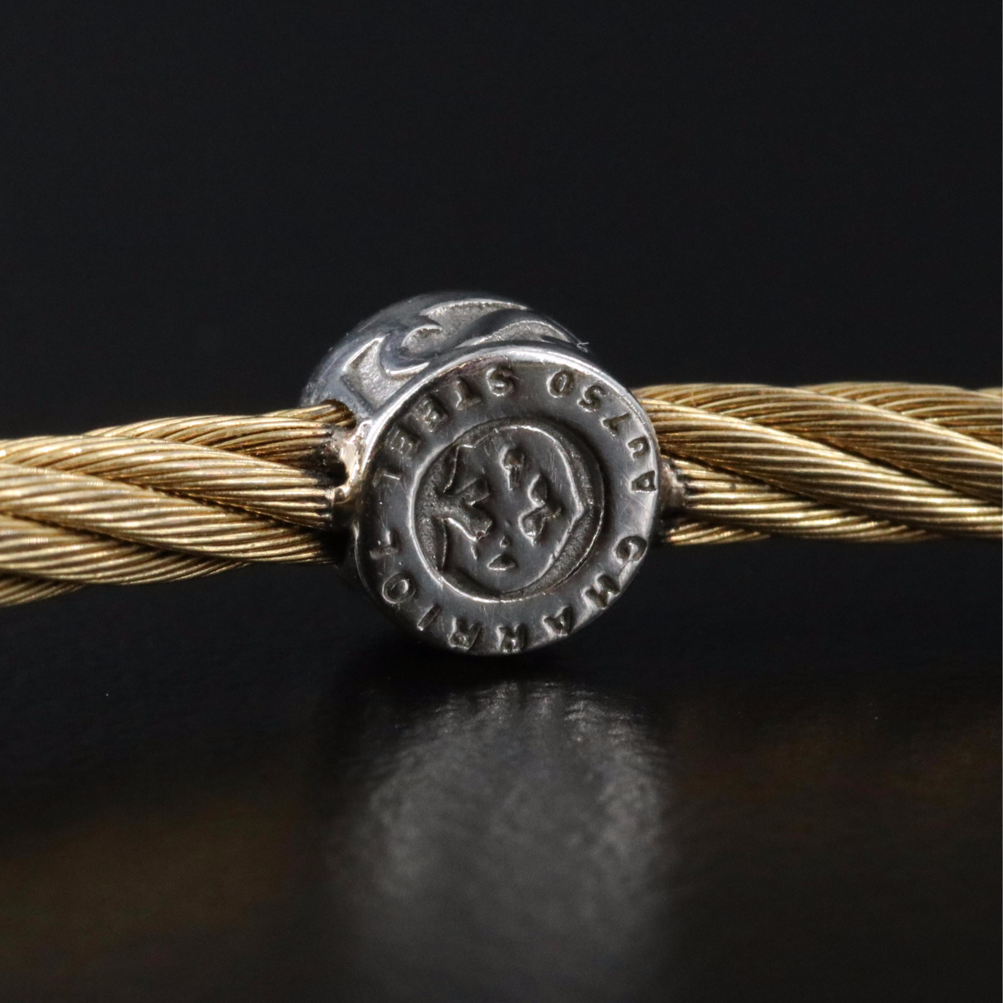 Charriol Steel Cable Bracelet Collection with 18K Diamond Stations