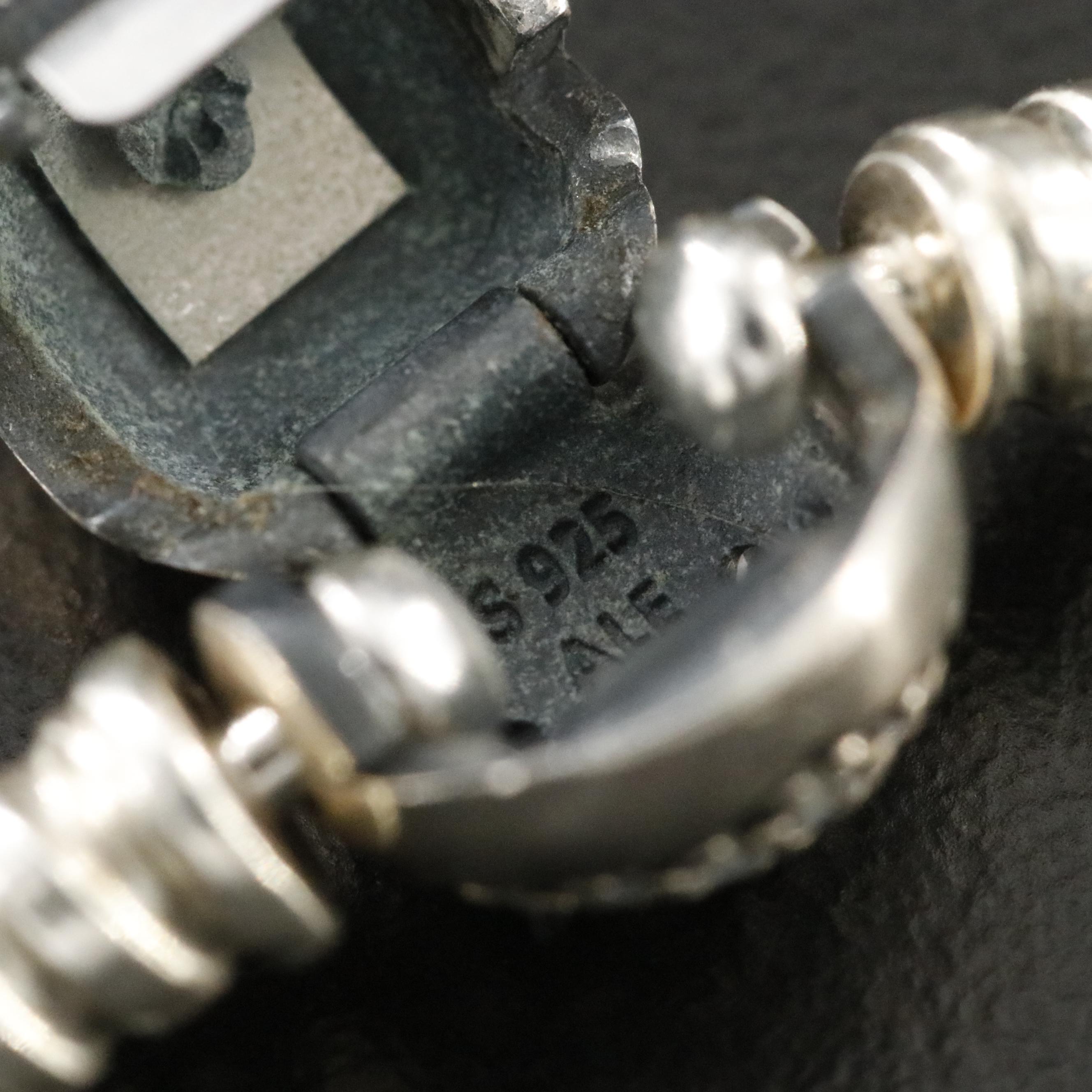 Pandora Sterling CZ Bracelet and Heart Bead with Rose Tone Accent