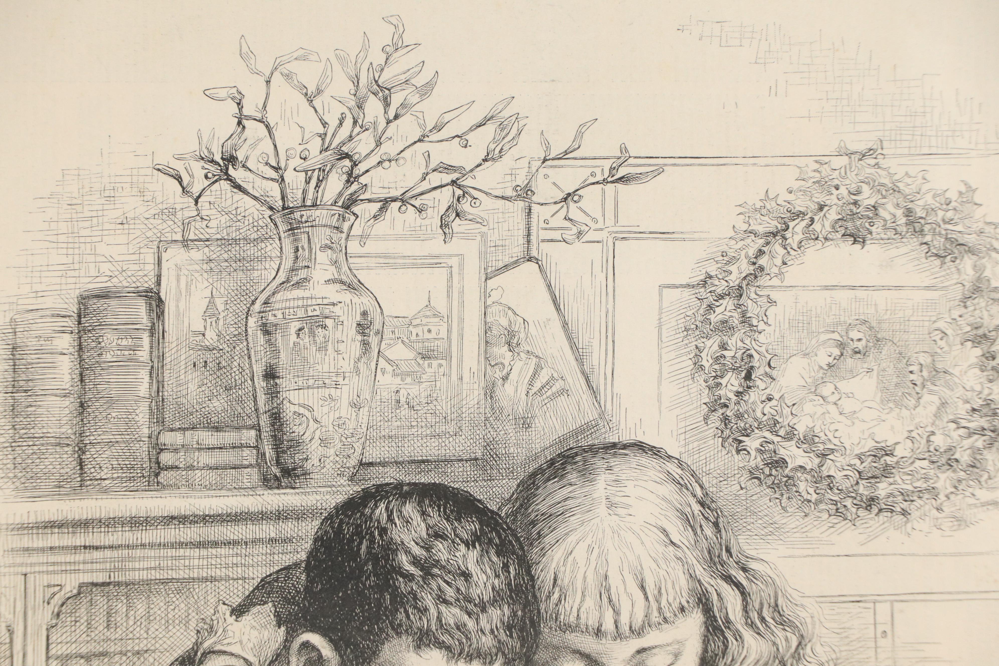 Harper's Weekly Engraving After Thomas Nast "Santa Claus's Route," 1885