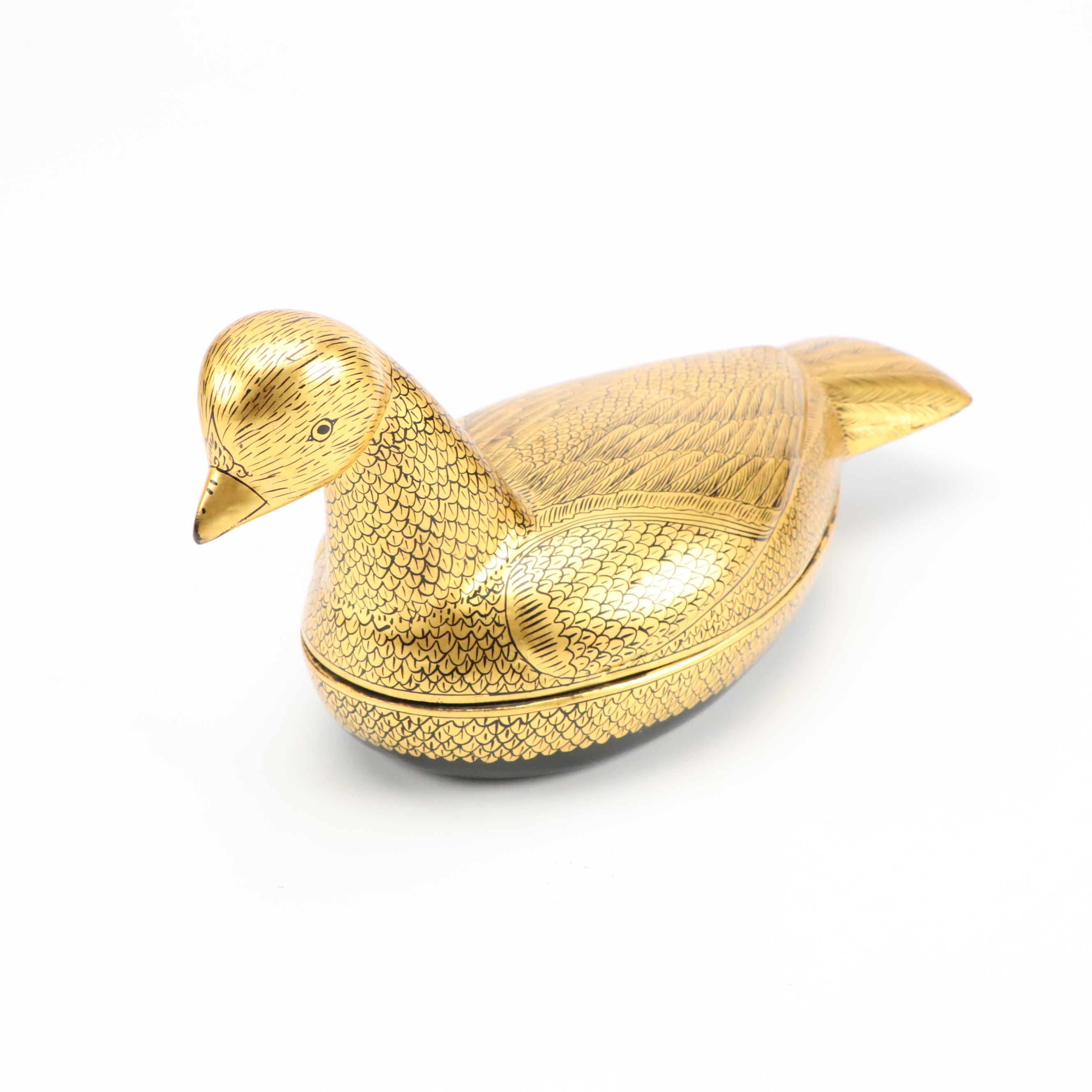 Chinese Gilt Lacquerware Bird Box and Stacking Box with Other Décor