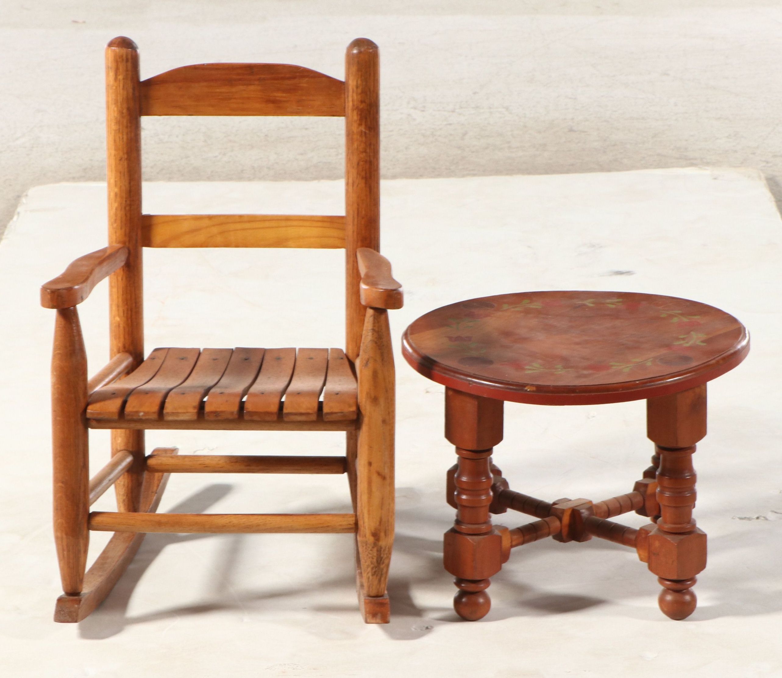 Bench-Made Child's Rocking Chair and Side Table
