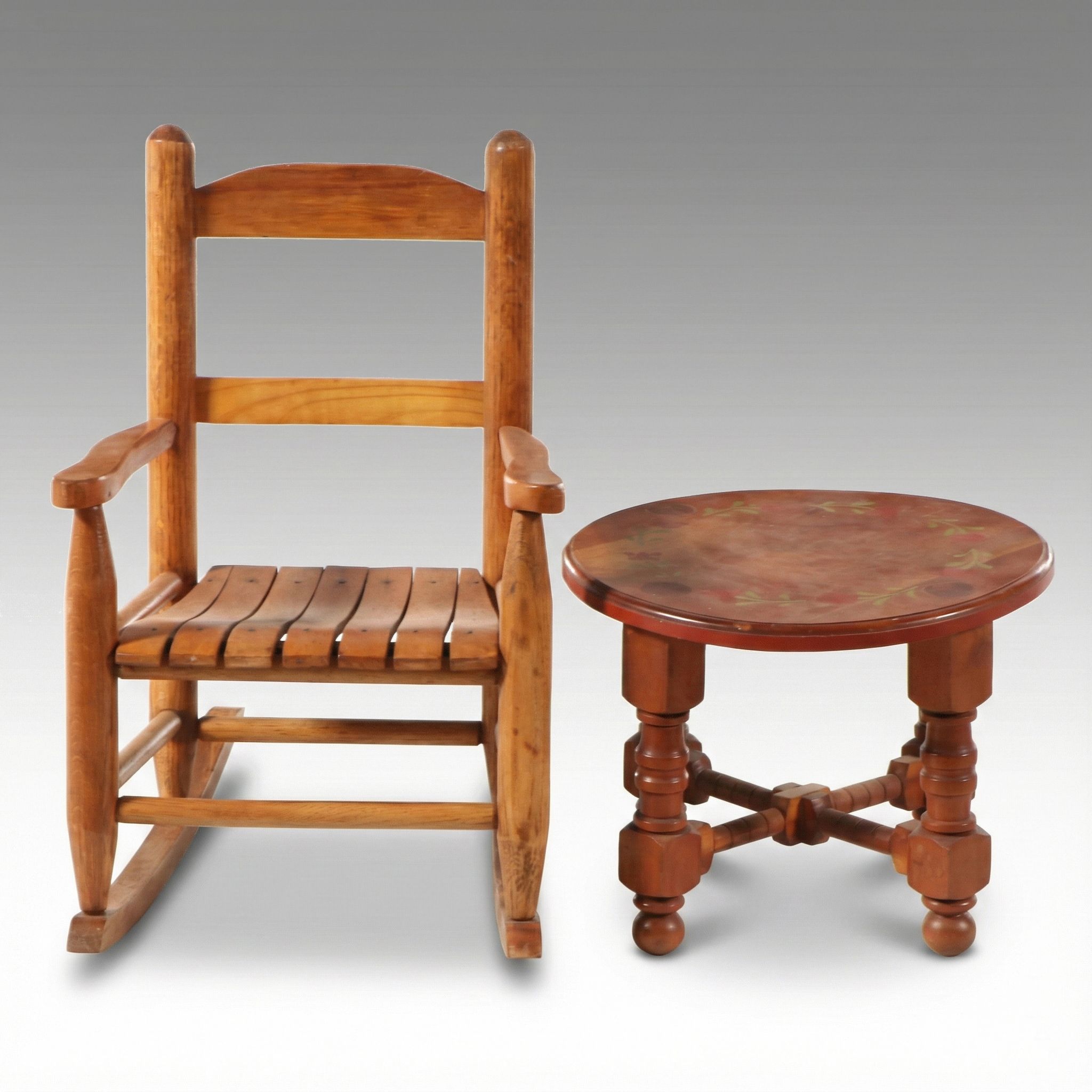 Bench-Made Child's Rocking Chair and Side Table