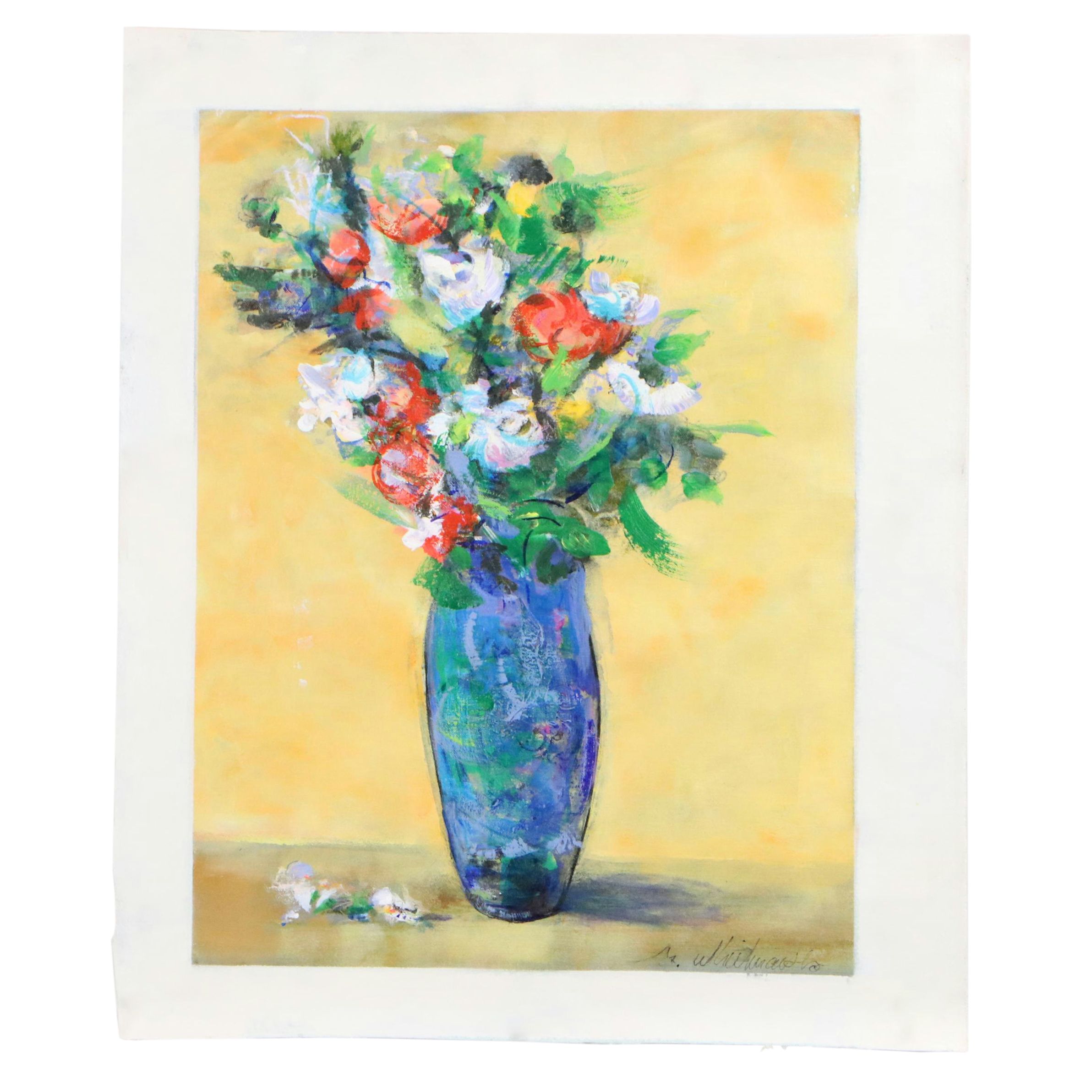 Mark Whitmarsh Still Life Acrylic Painting "Warm Bouquet," 2025