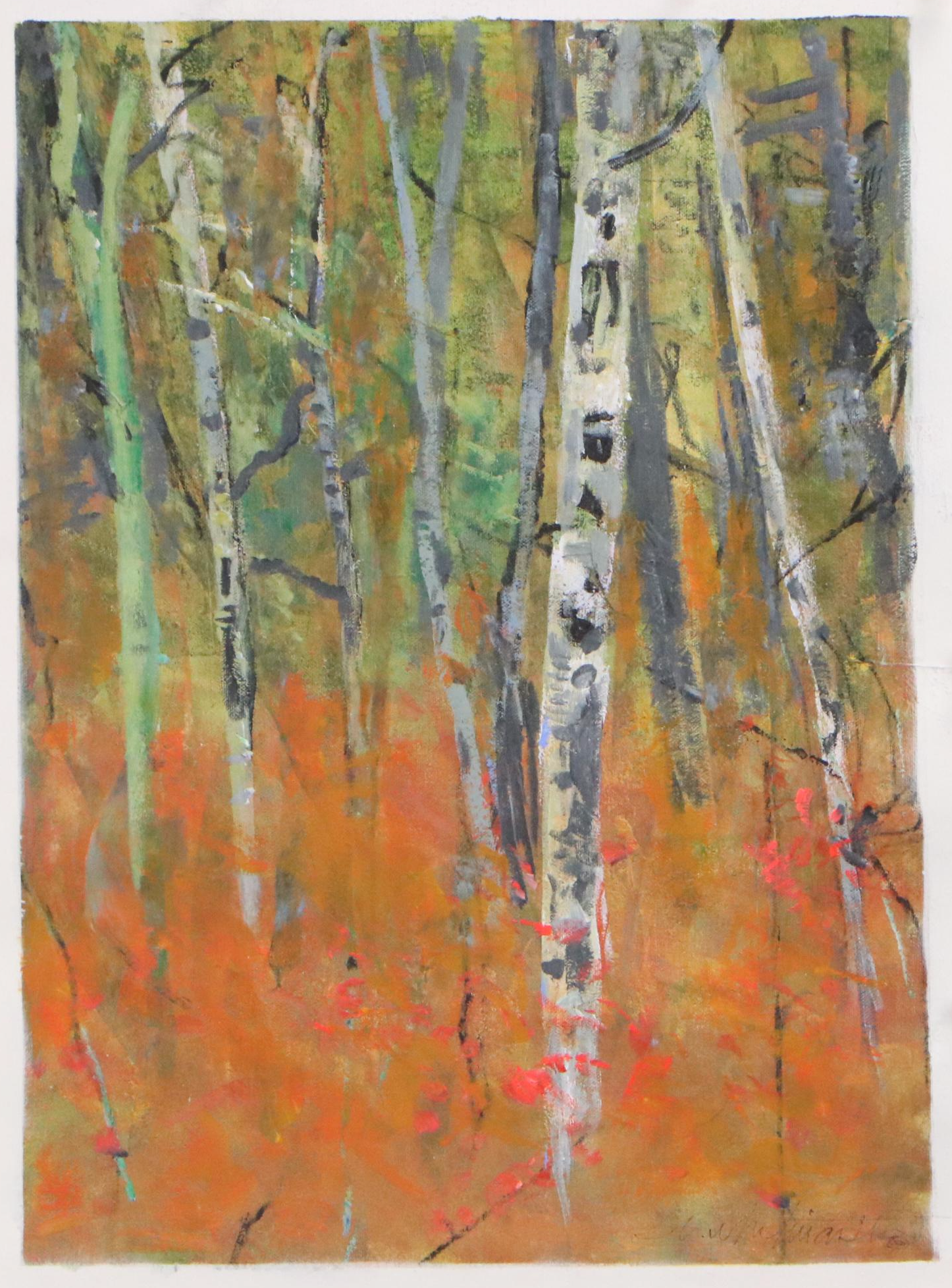 Mark Whitmarsh Landscape Acrylic Painting "October Aspen," 2025