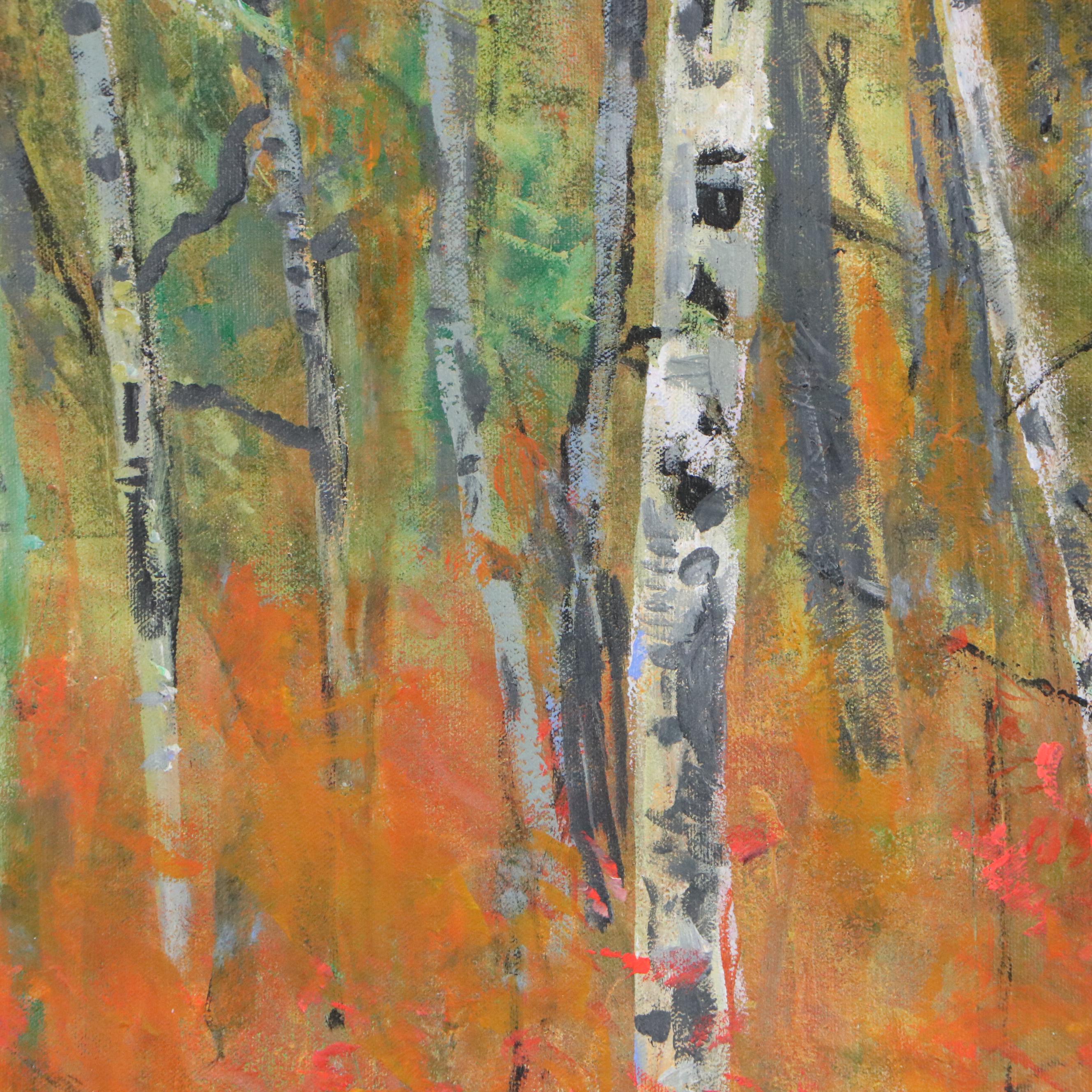 Mark Whitmarsh Landscape Acrylic Painting "October Aspen," 2025