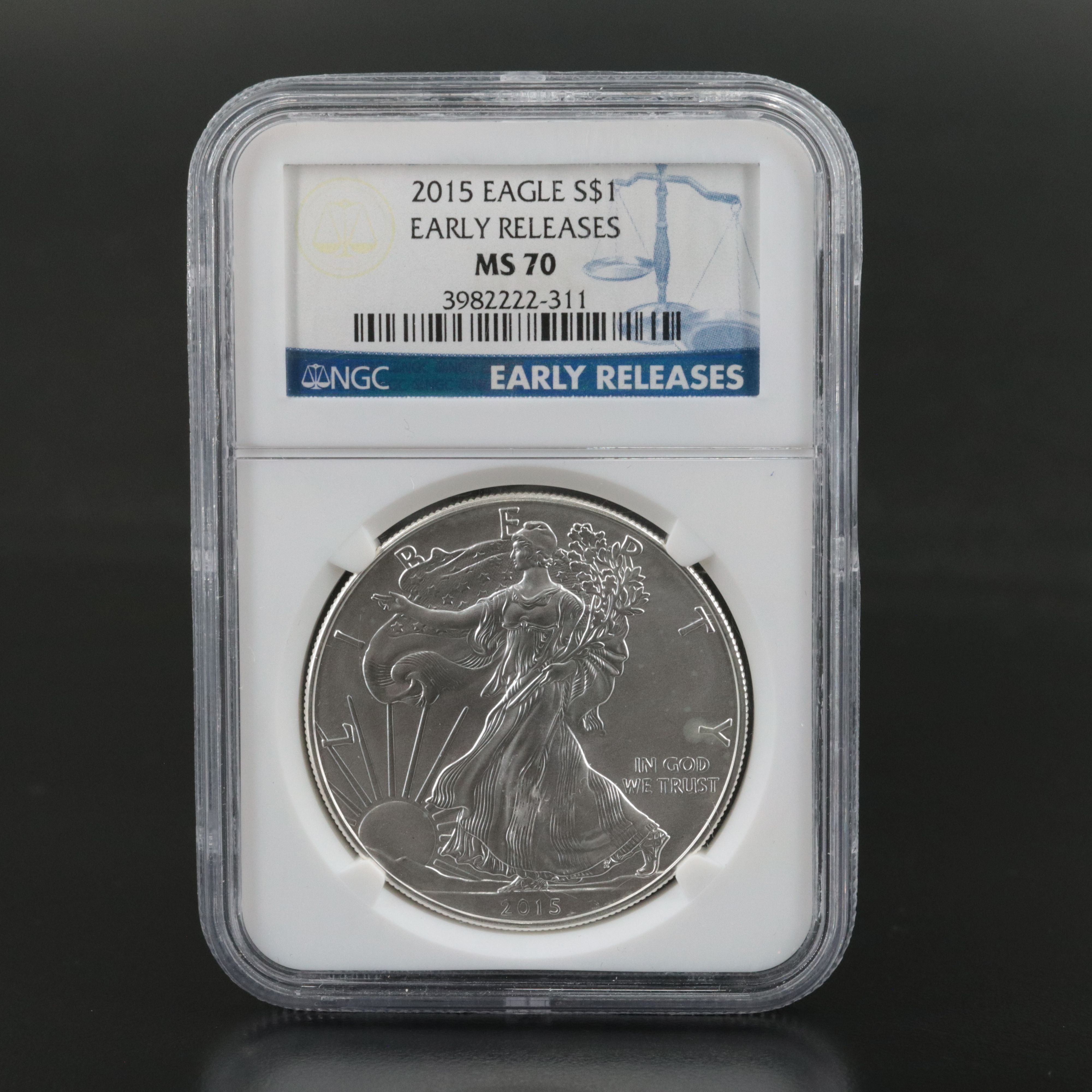 NGC Graded MS70 2015 $1 American Silver Eagle