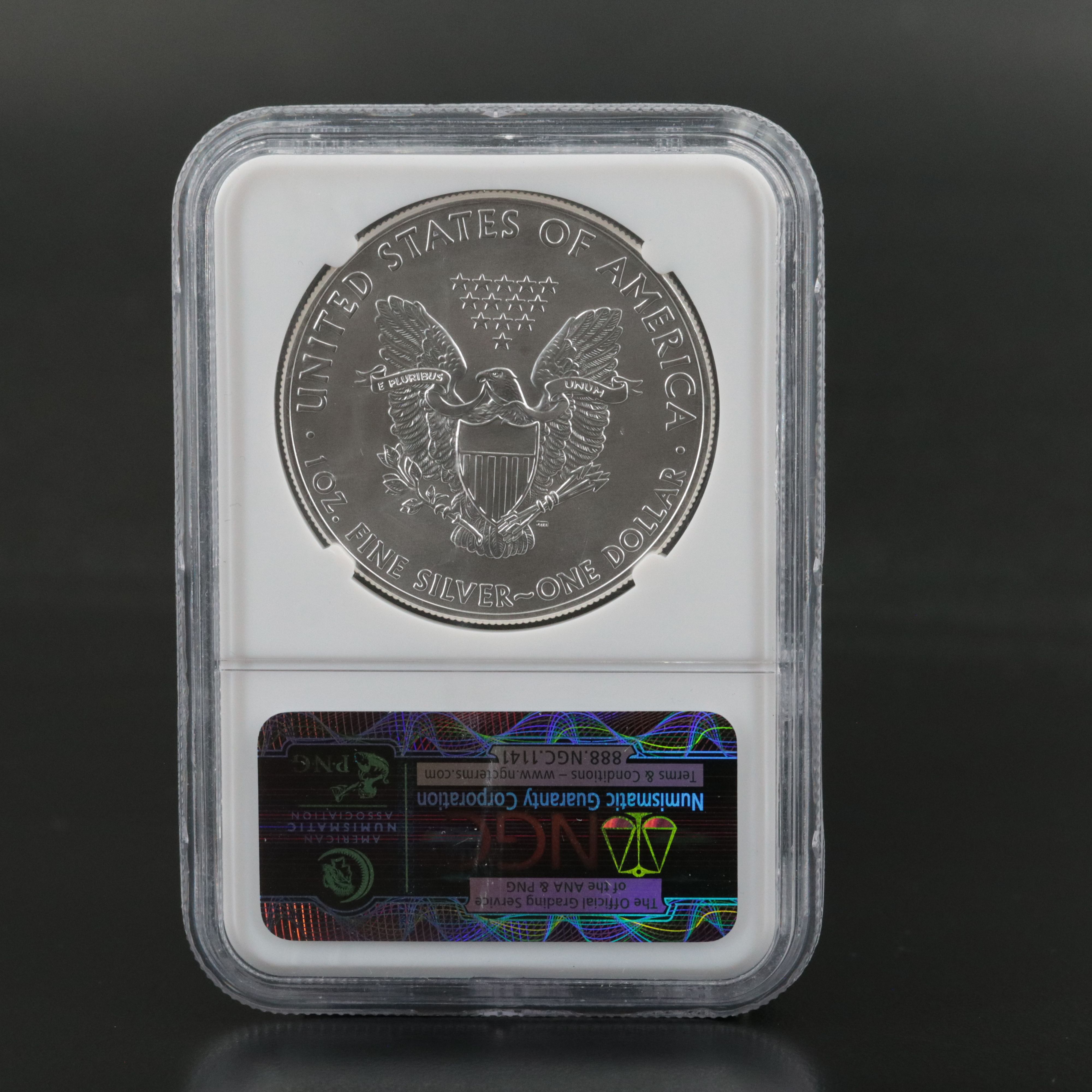 NGC Graded MS70 2015 $1 American Silver Eagle