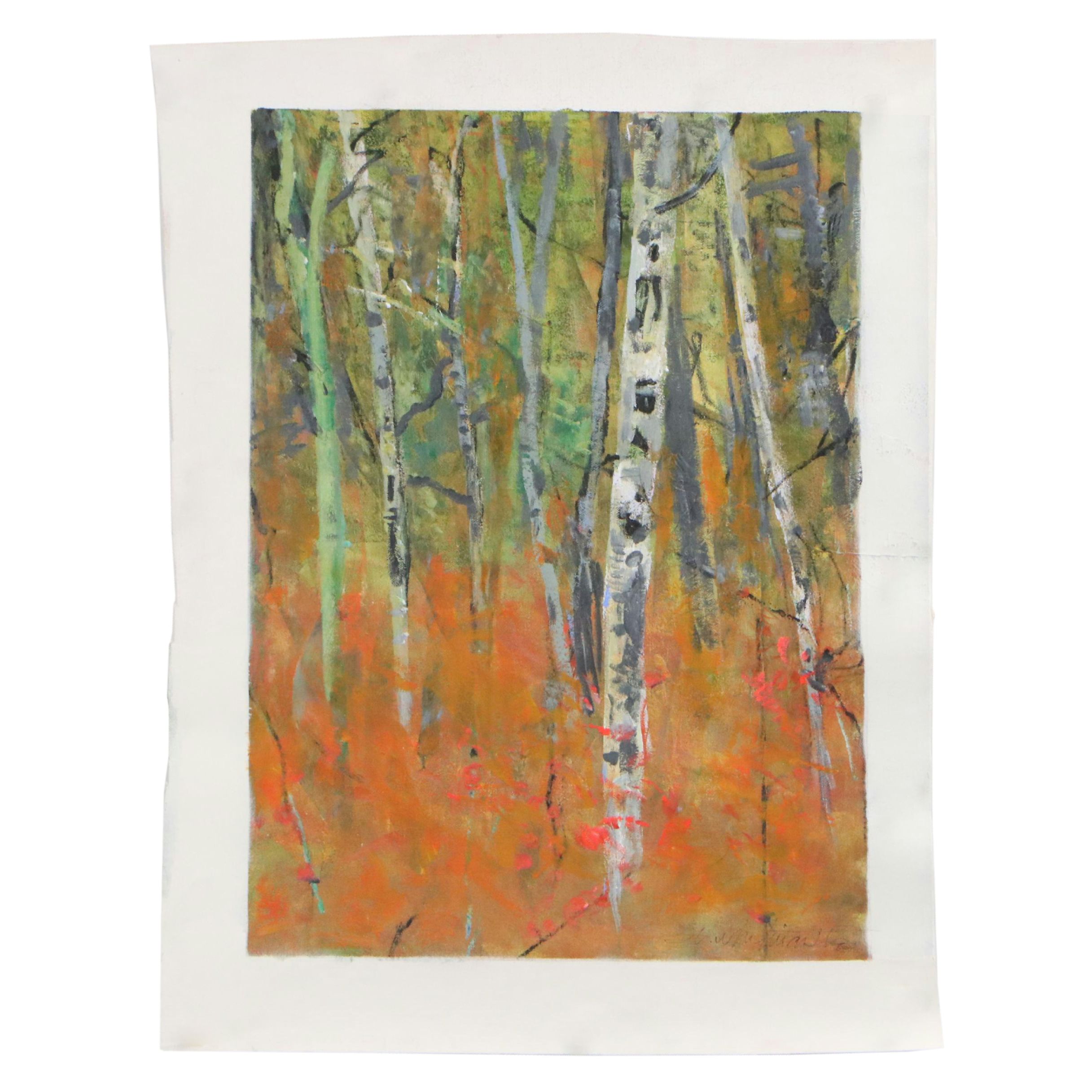 Mark Whitmarsh Landscape Acrylic Painting "October Aspen," 2025