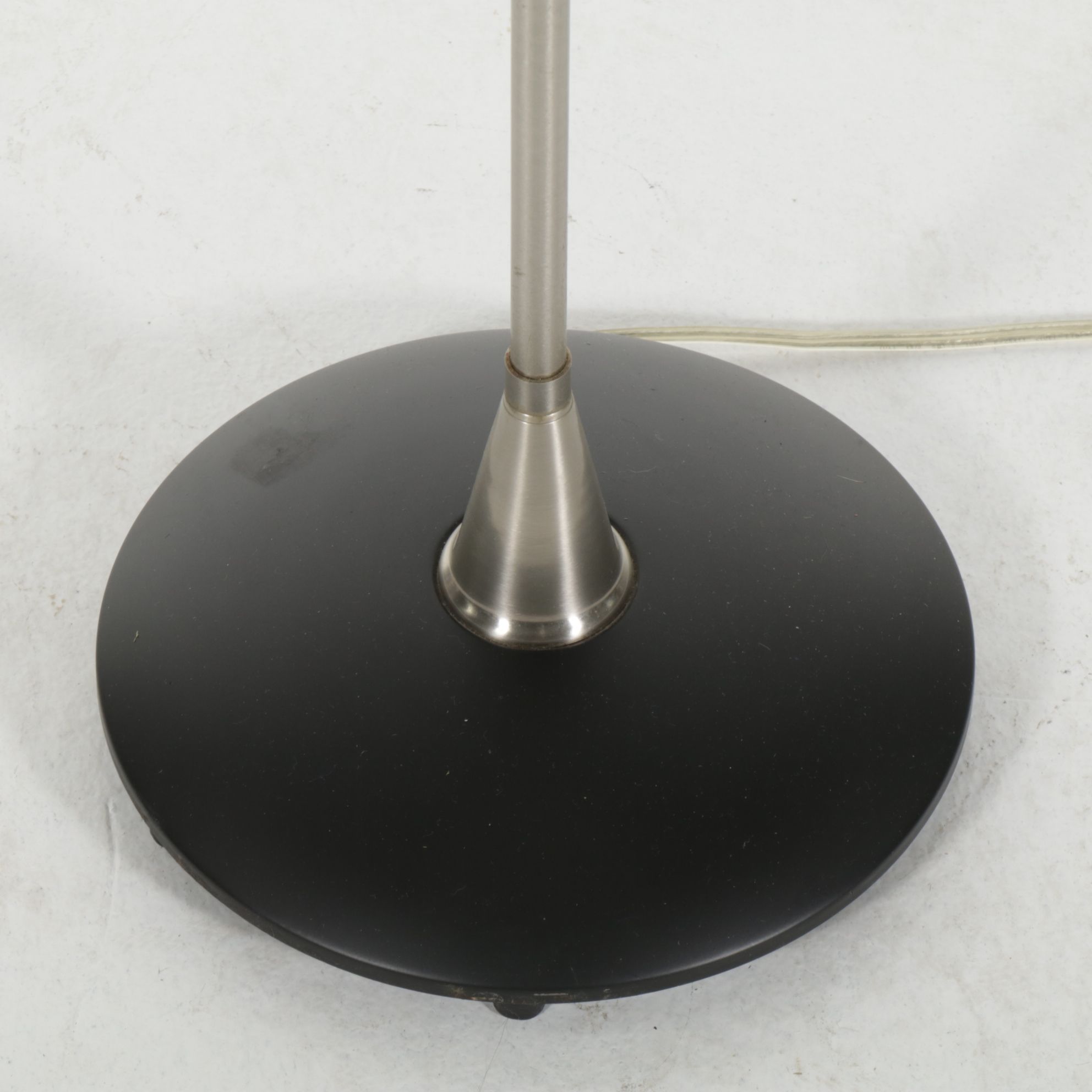 Cantilever Brushed Silver and Black Enamel Floor Lamp, 21st Century
