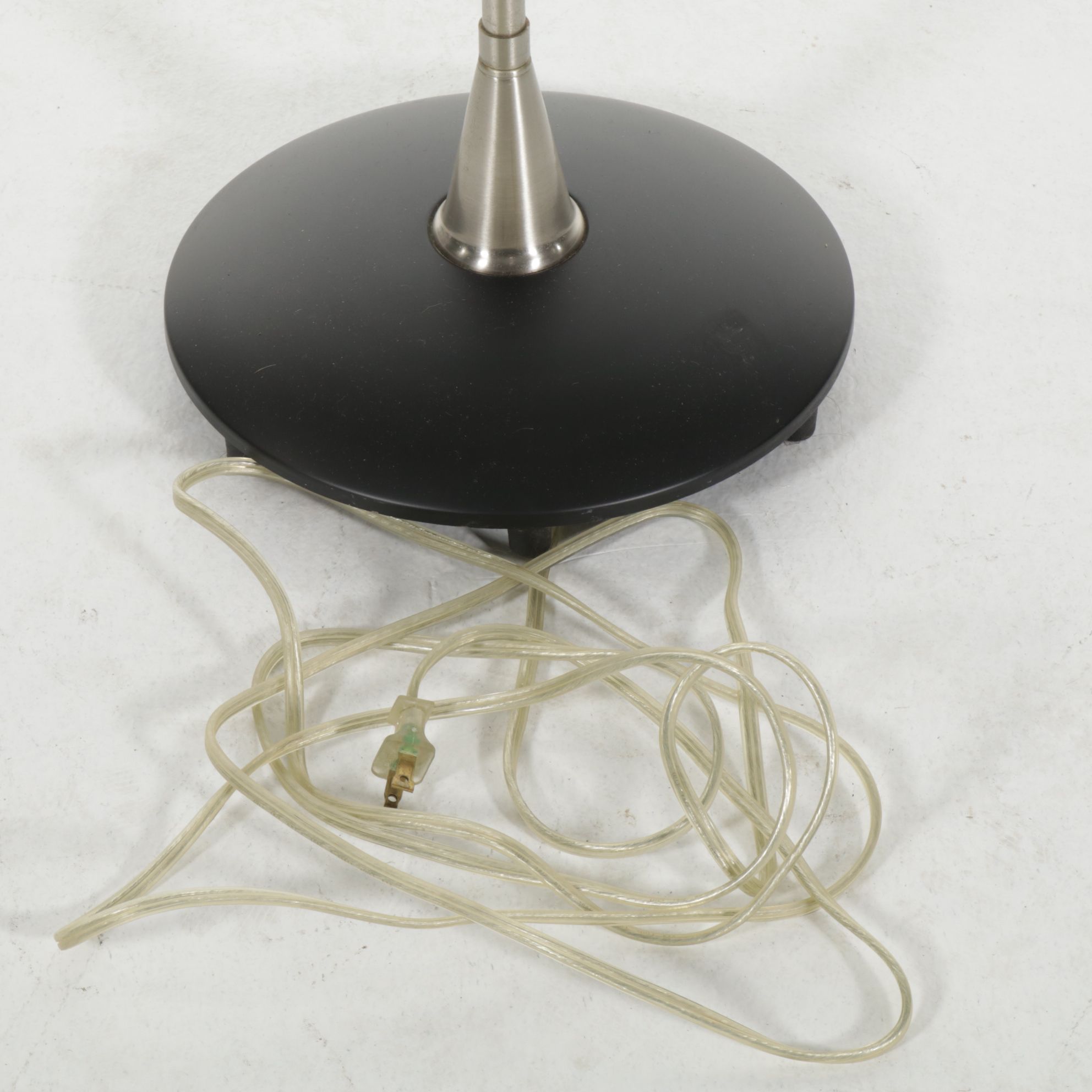 Cantilever Brushed Silver and Black Enamel Floor Lamp, 21st Century