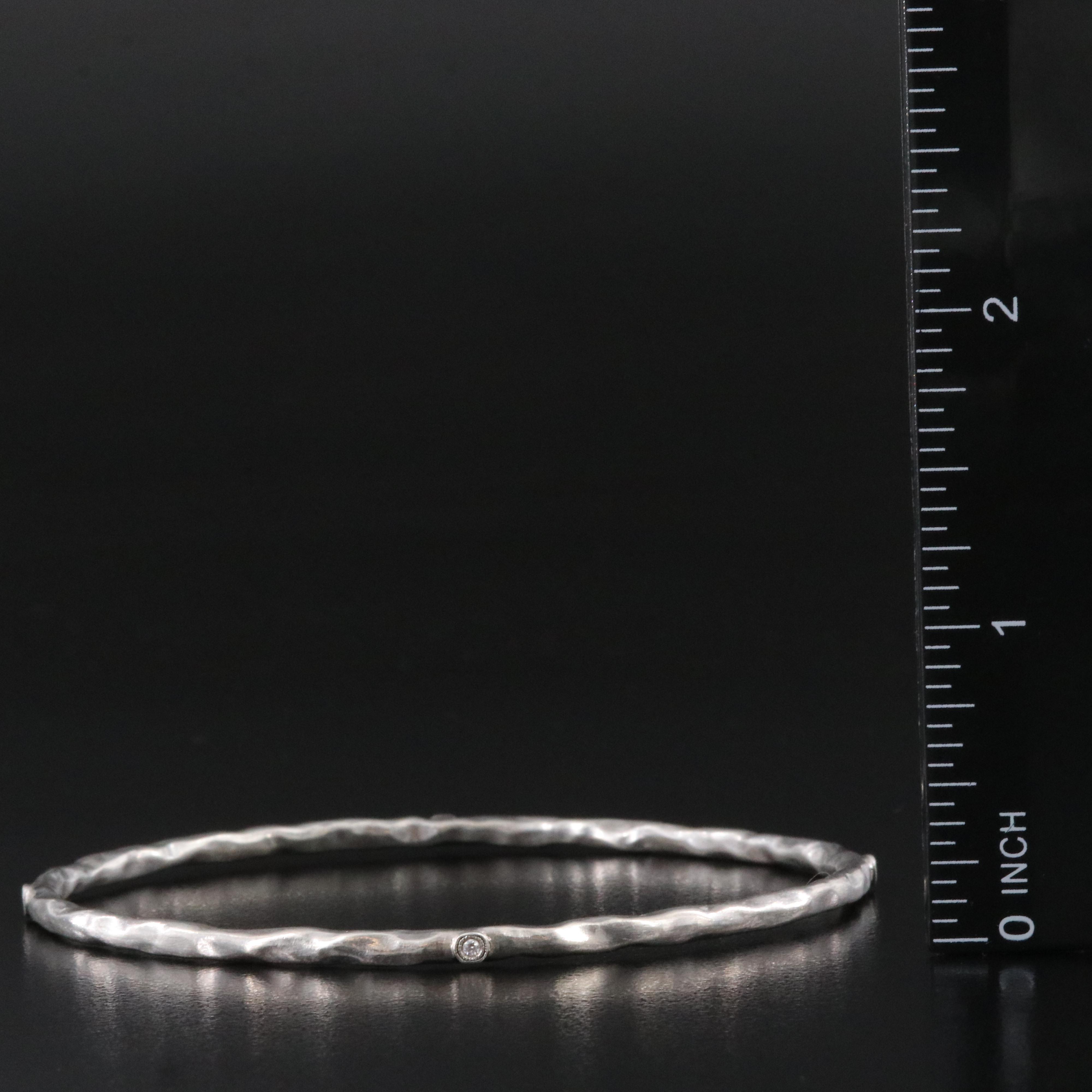 Rhonda Faber Green Sterling Hammered  Bangle Bracelet