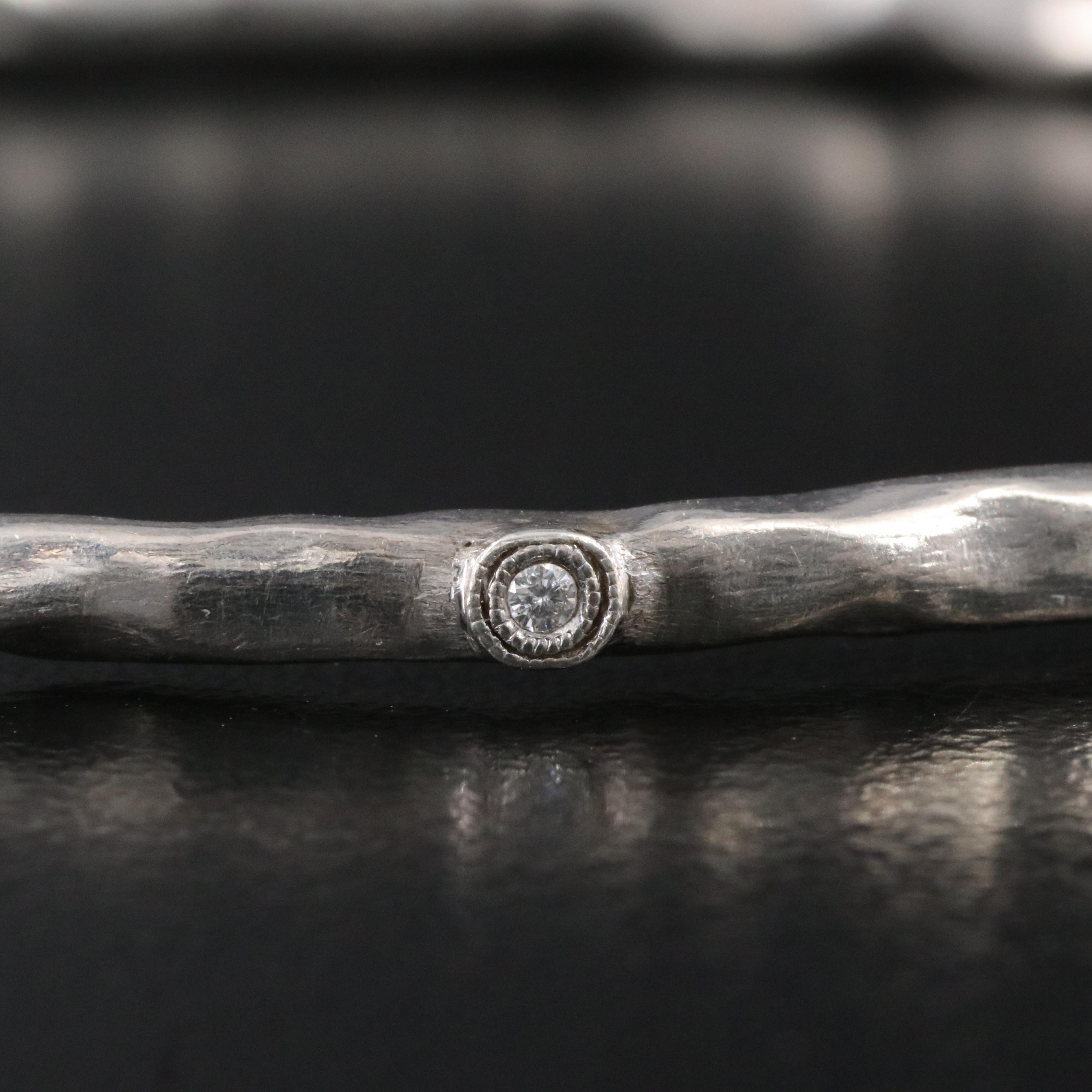 Rhonda Faber Green Sterling Hammered  Bangle Bracelet