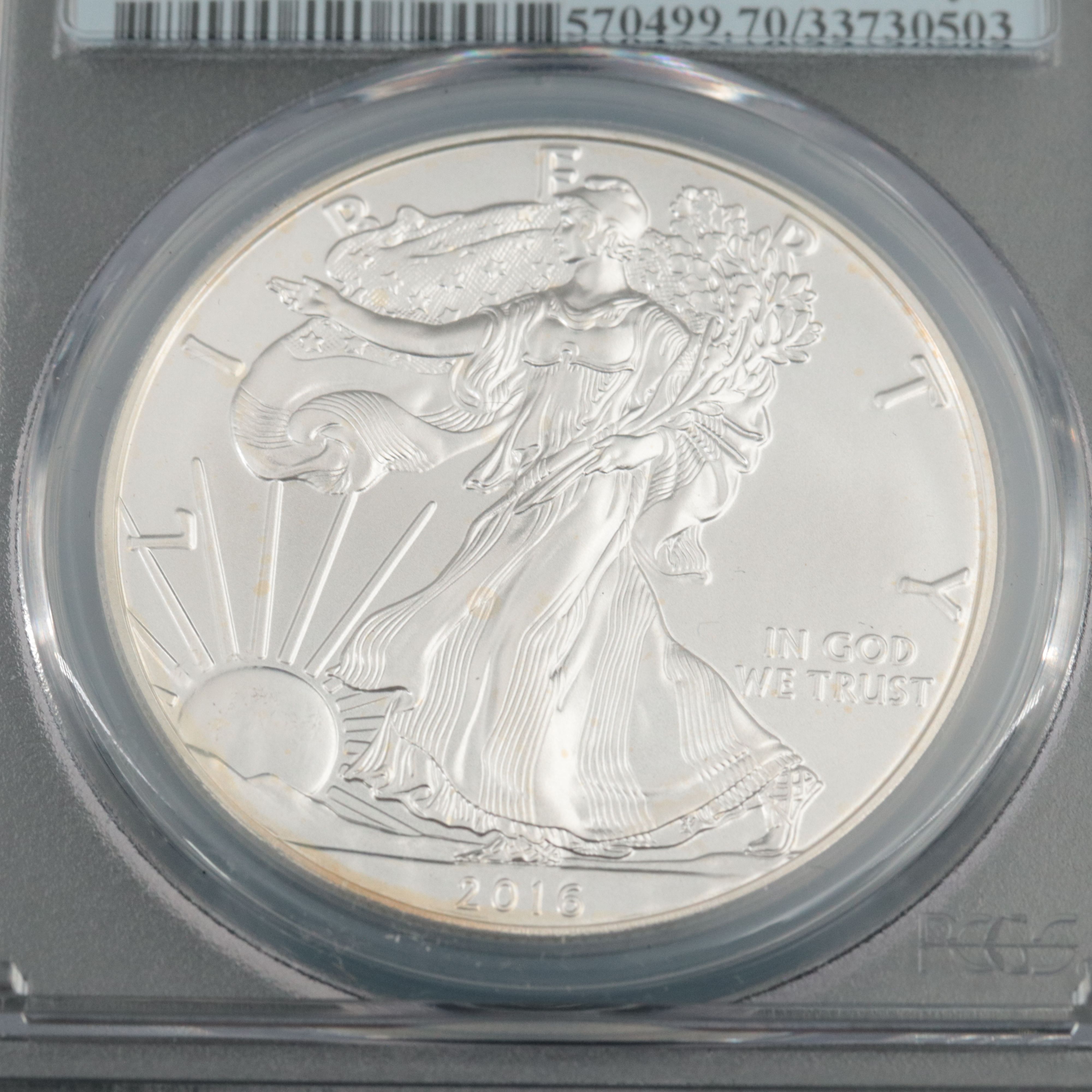 PCGS Graded MS70 2016-(W) $1 American Silver Eagle First Strike
