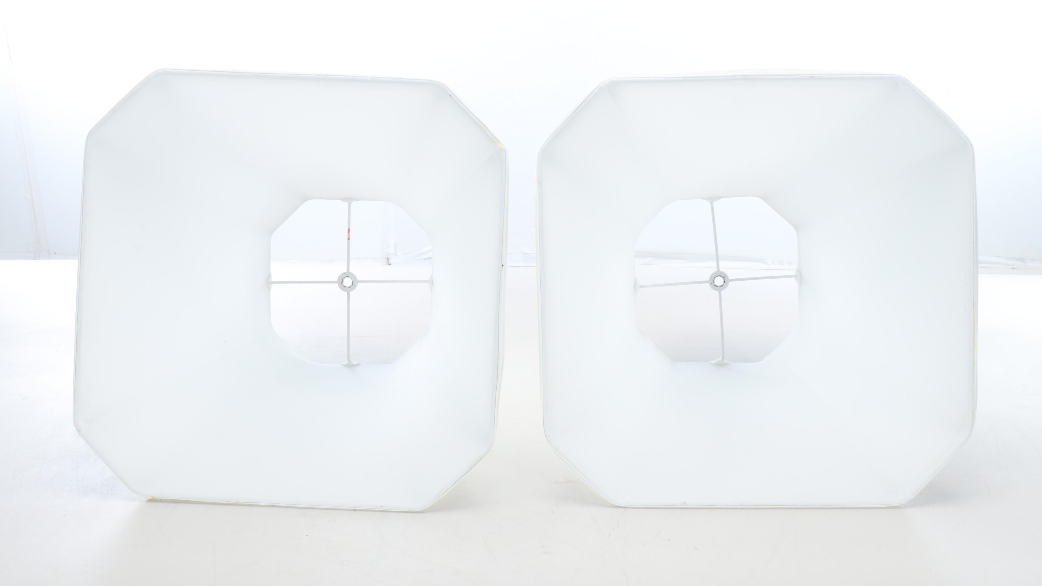 Pair of Chinese Hand-Painted Table Lamps with Silk Shades