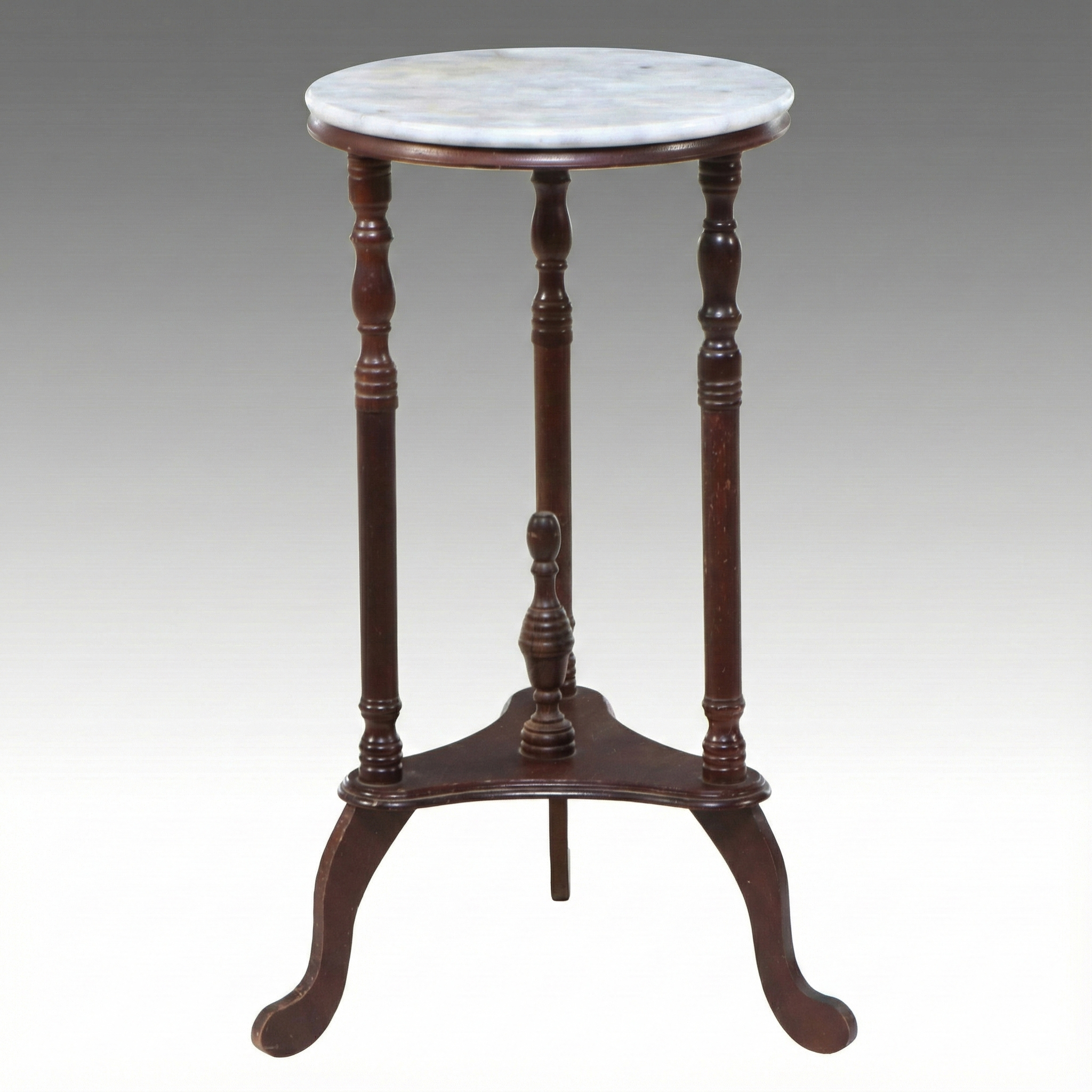 Marble Top Three-Legged Plant Stand, Mid to Late 20th Century