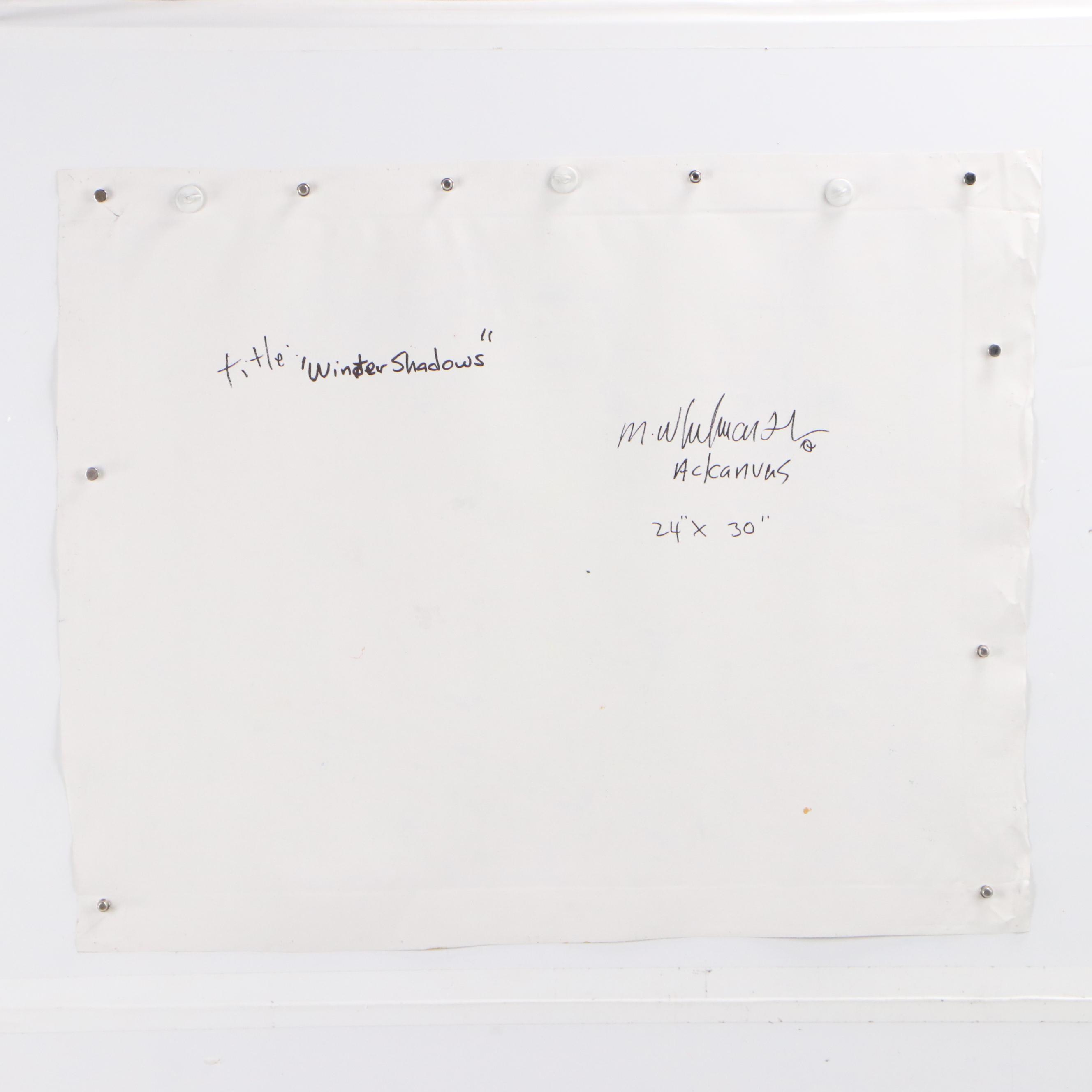 Mark Whitmarsh Landscape Acrylic Painting "Winter Shadows," 2025