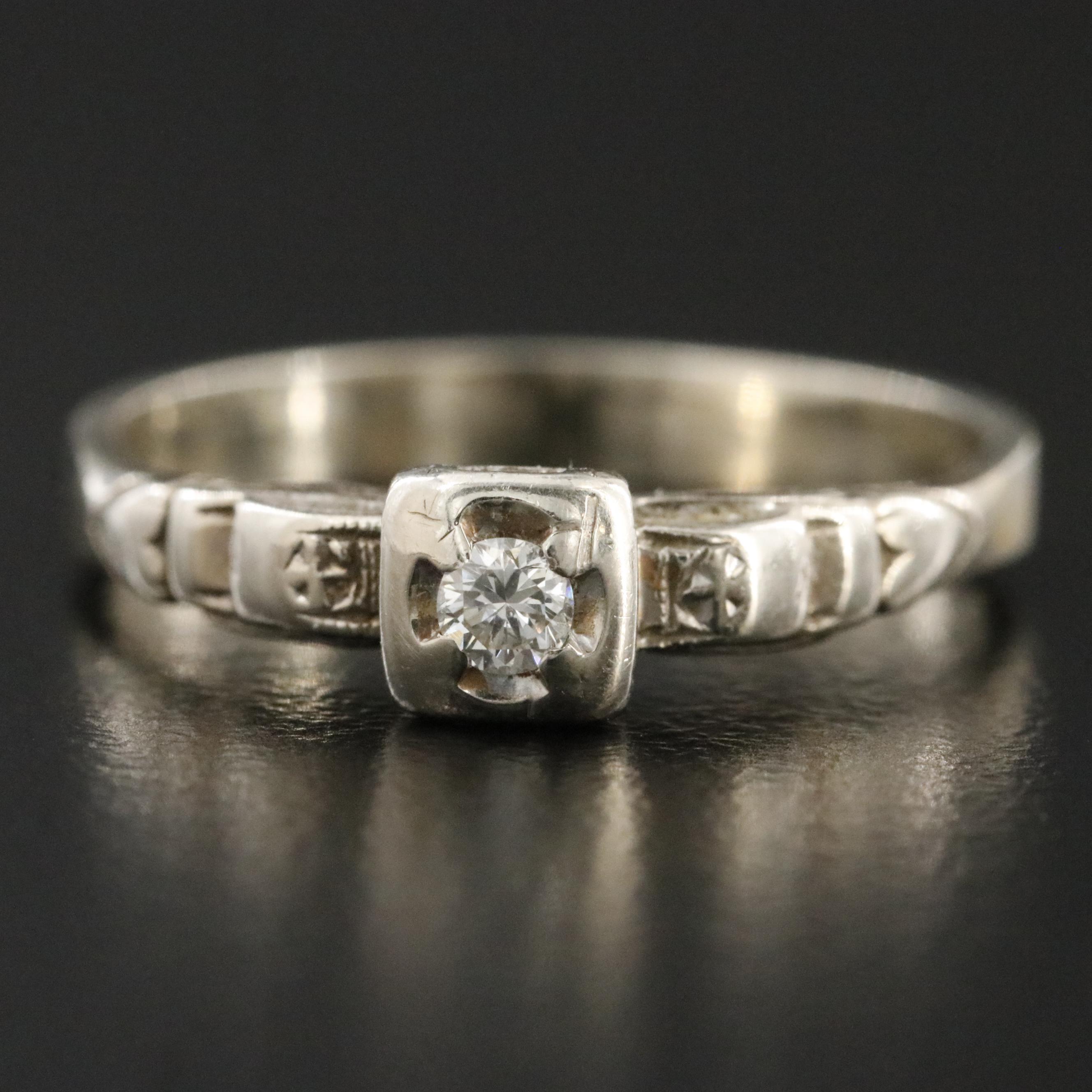 14K 0.08 CT Diamond Ring