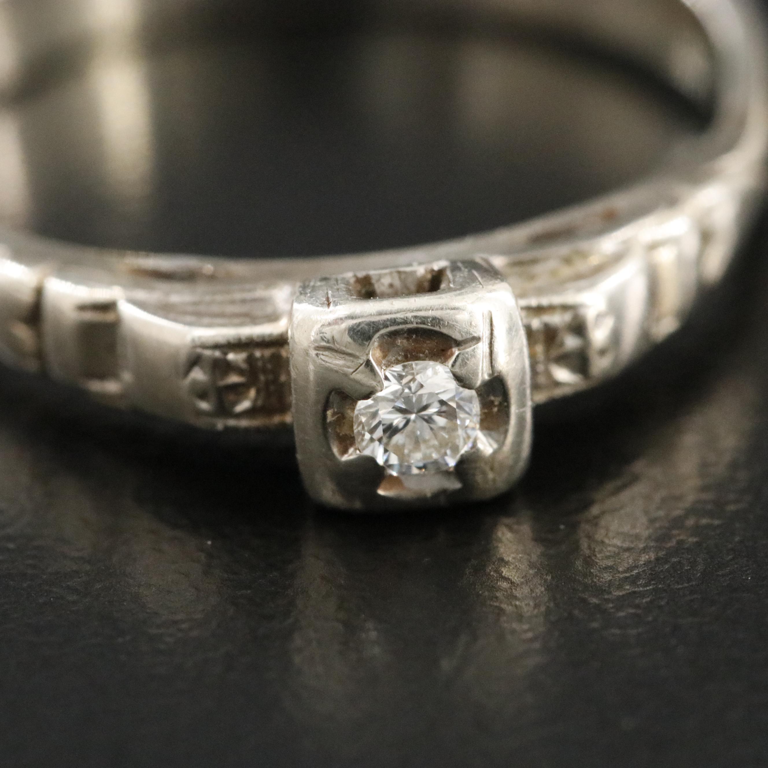 14K 0.08 CT Diamond Ring