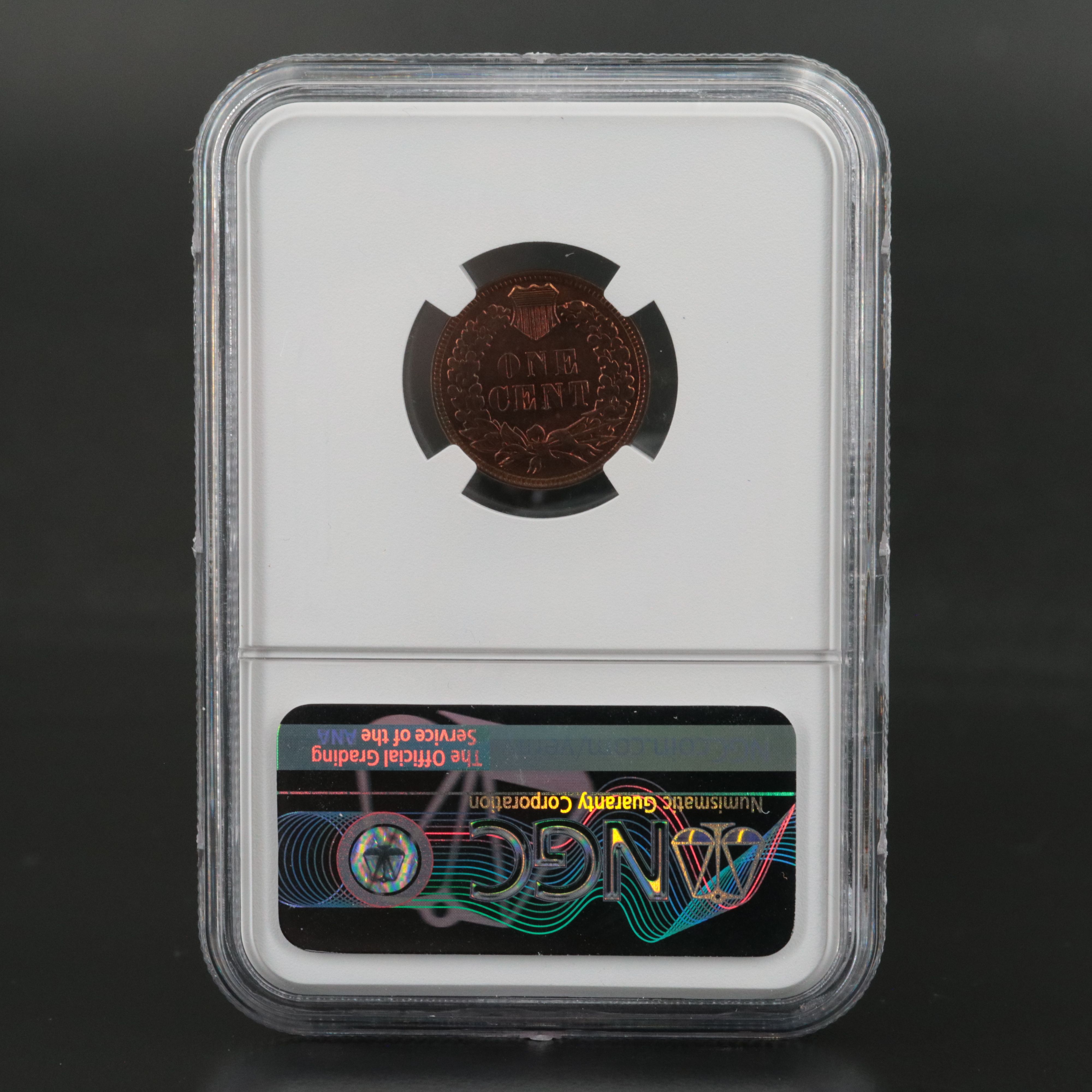 NGC Graded MS63 RB 1908 Indian Cent