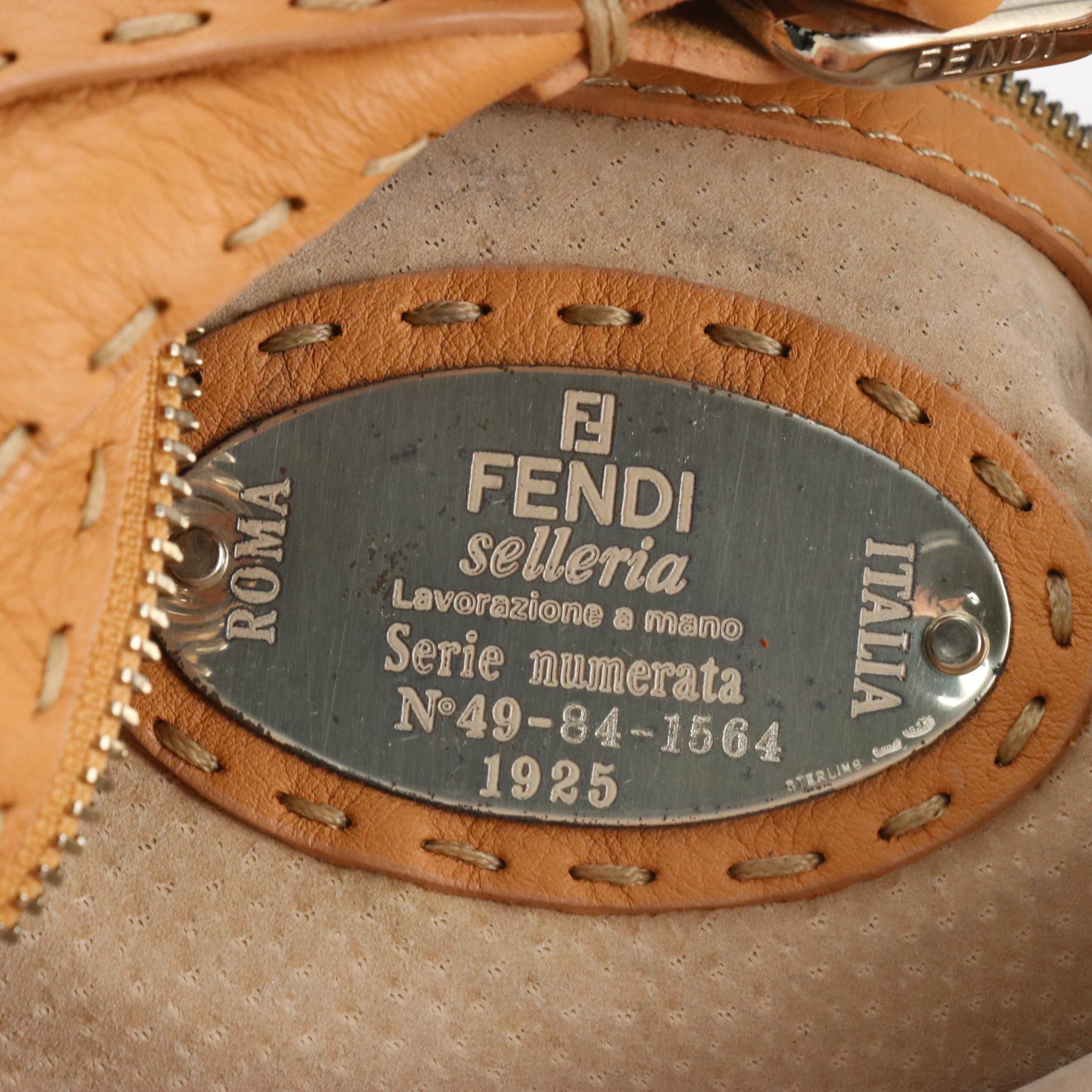 Fendi Selleria Hobo Bag 8BT017 in Natural Romano Leather