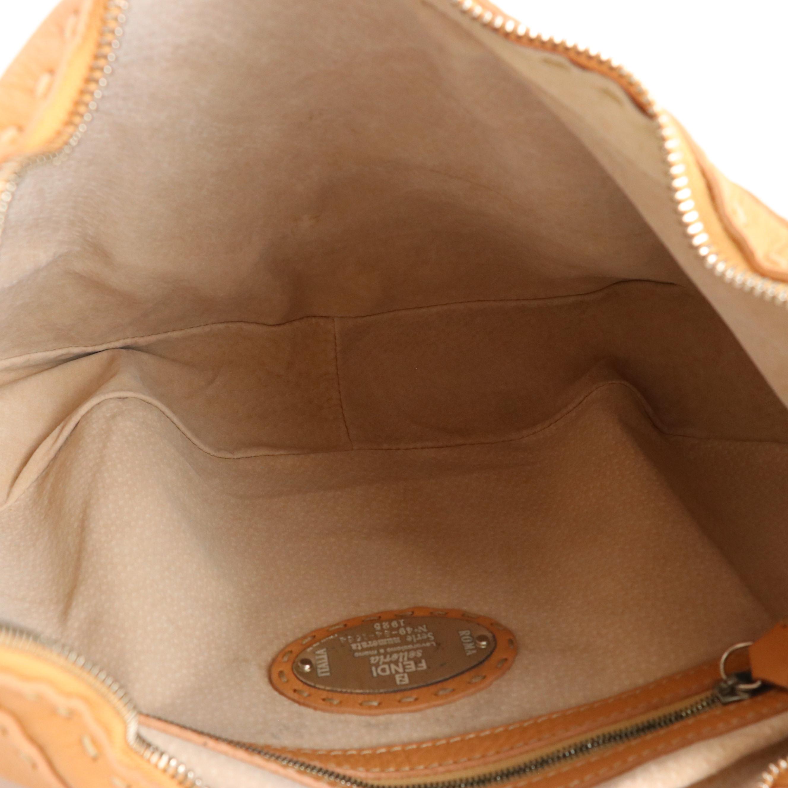 Fendi Selleria Hobo Bag 8BT017 in Natural Romano Leather