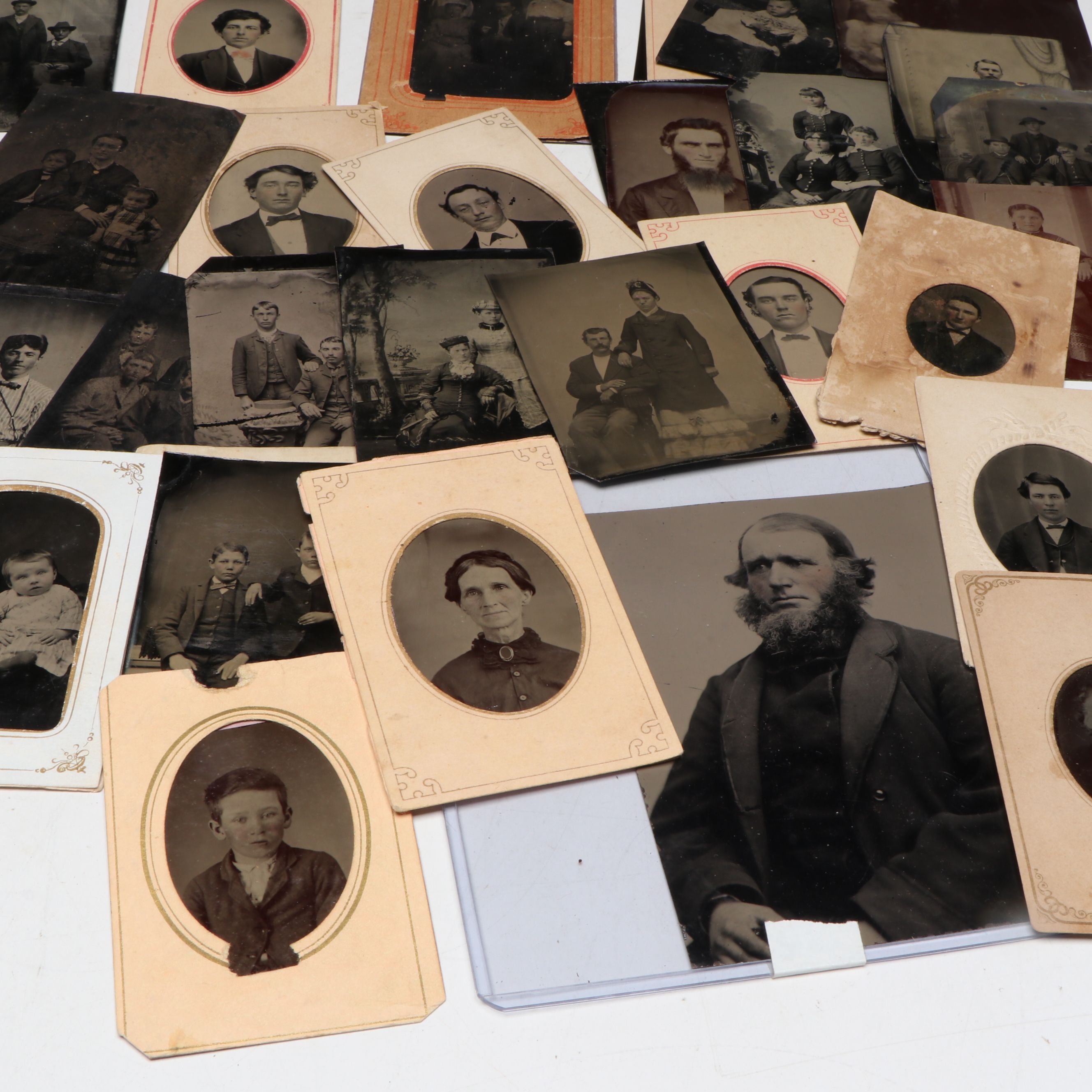 Tintype Portraits of Men, Women and Children, 19th Century