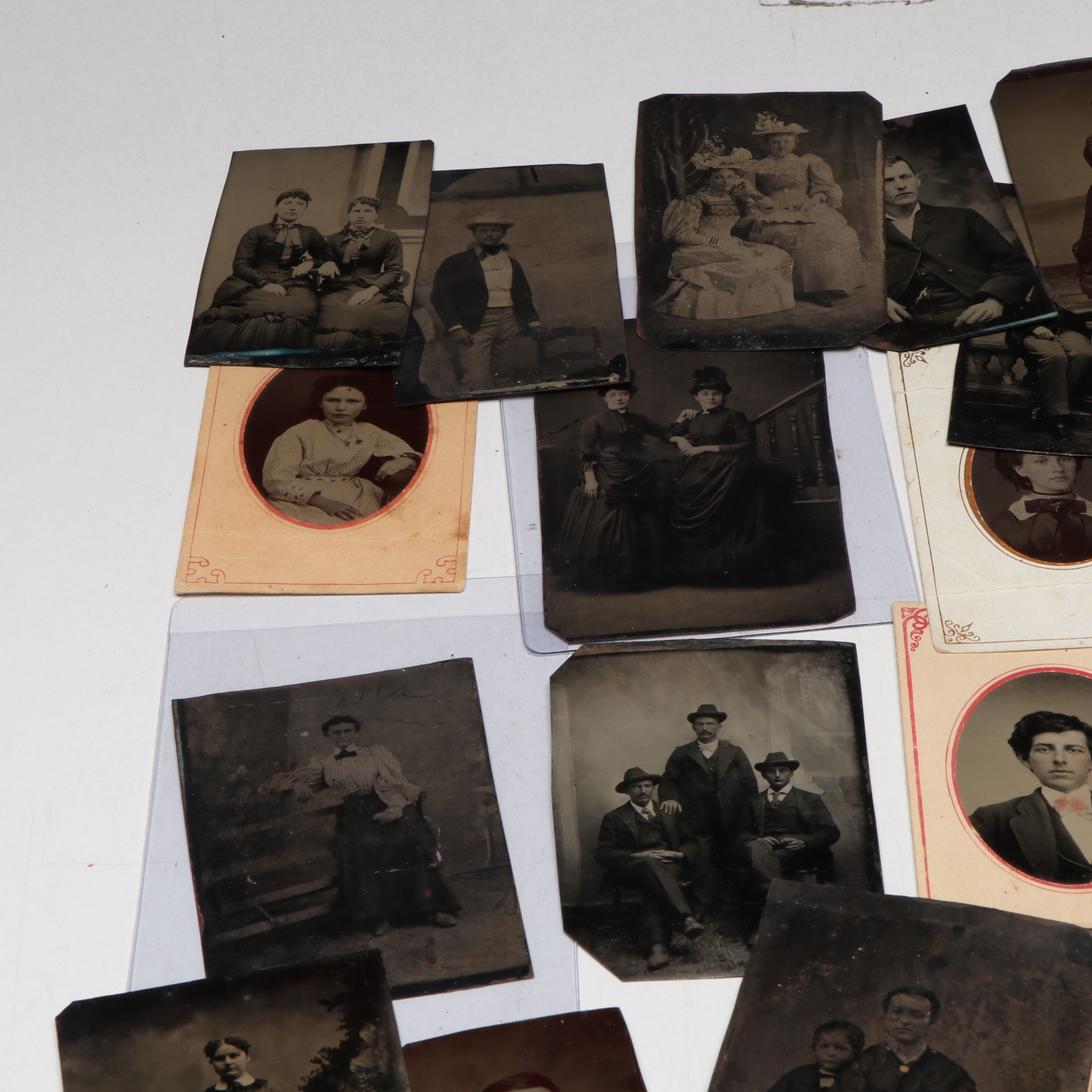 Tintype Portraits of Men, Women and Children, 19th Century