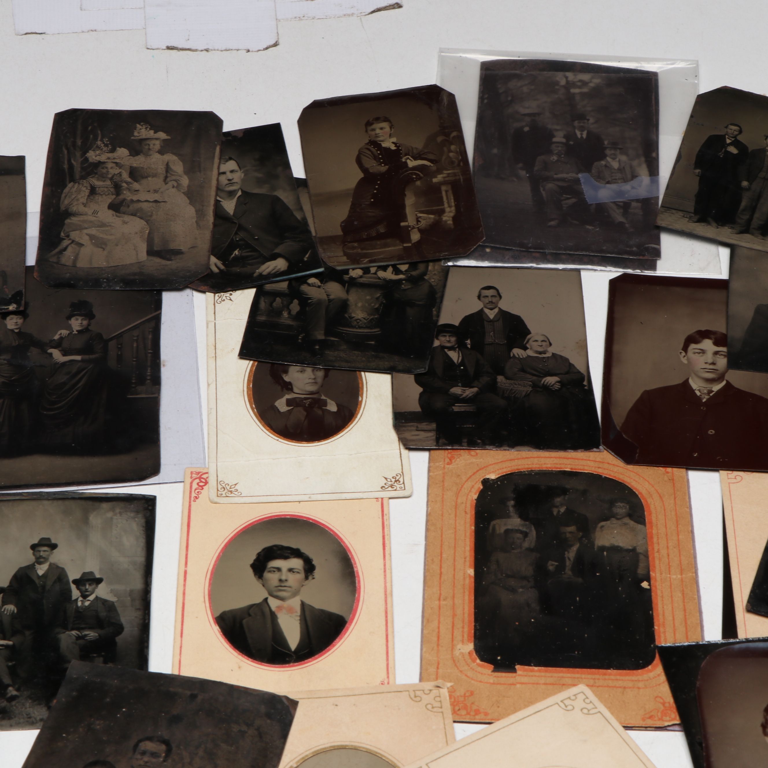 Tintype Portraits of Men, Women and Children, 19th Century