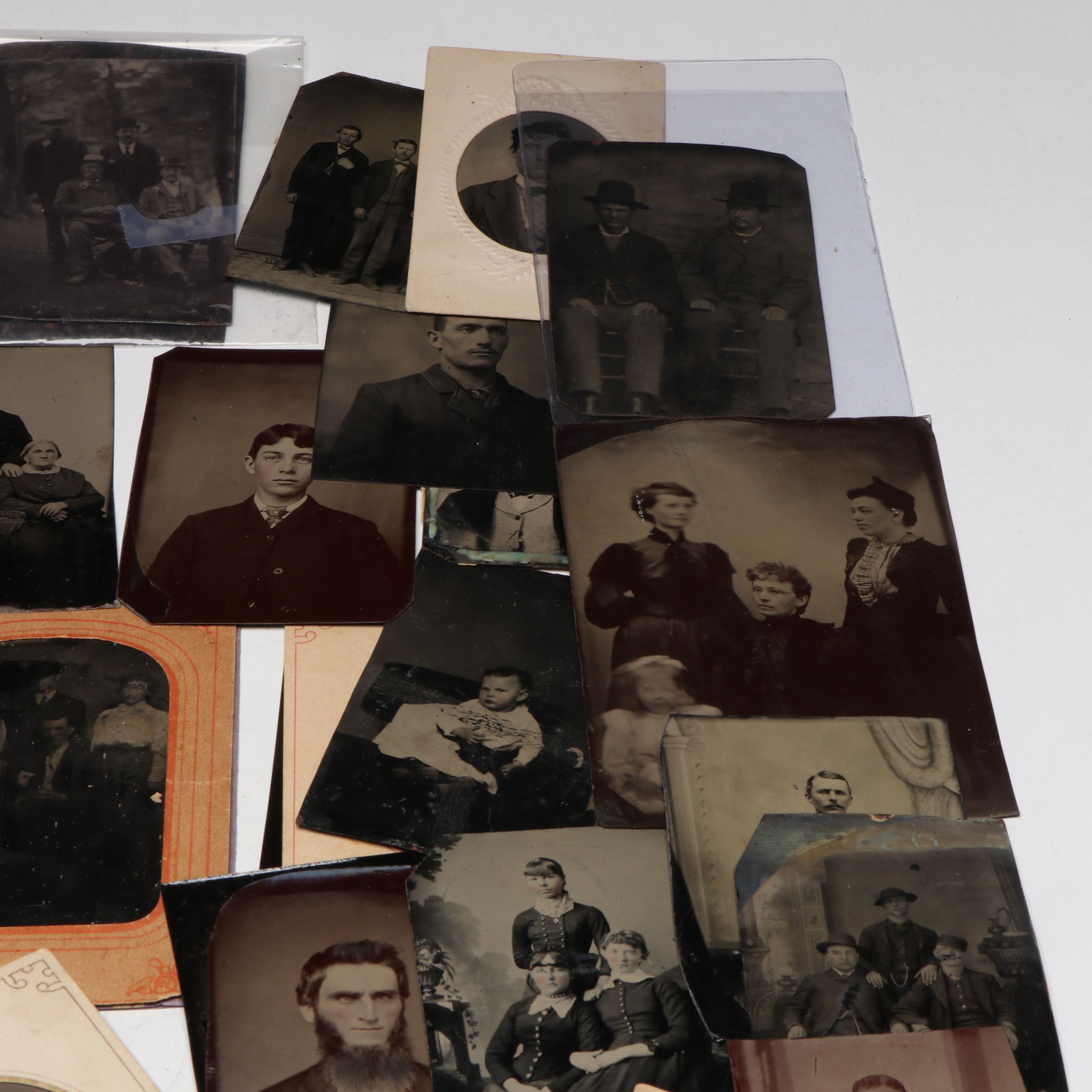 Tintype Portraits of Men, Women and Children, 19th Century