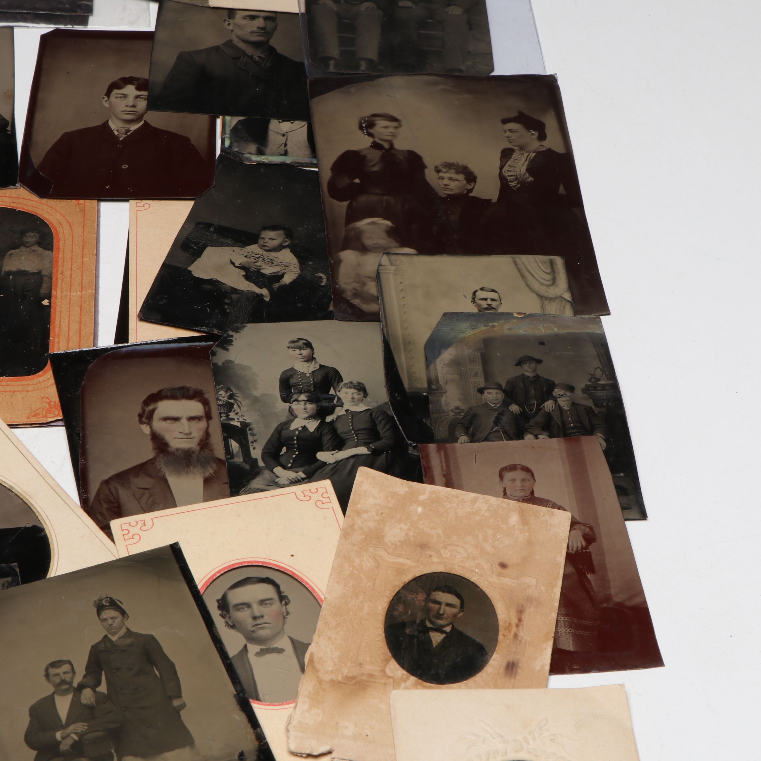 Tintype Portraits of Men, Women and Children, 19th Century