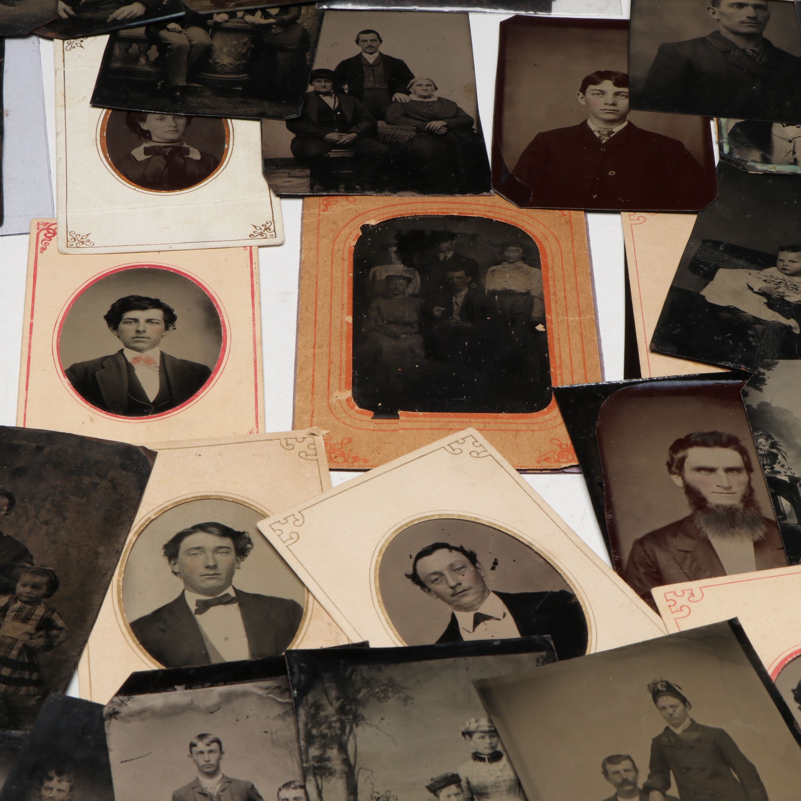 Tintype Portraits of Men, Women and Children, 19th Century