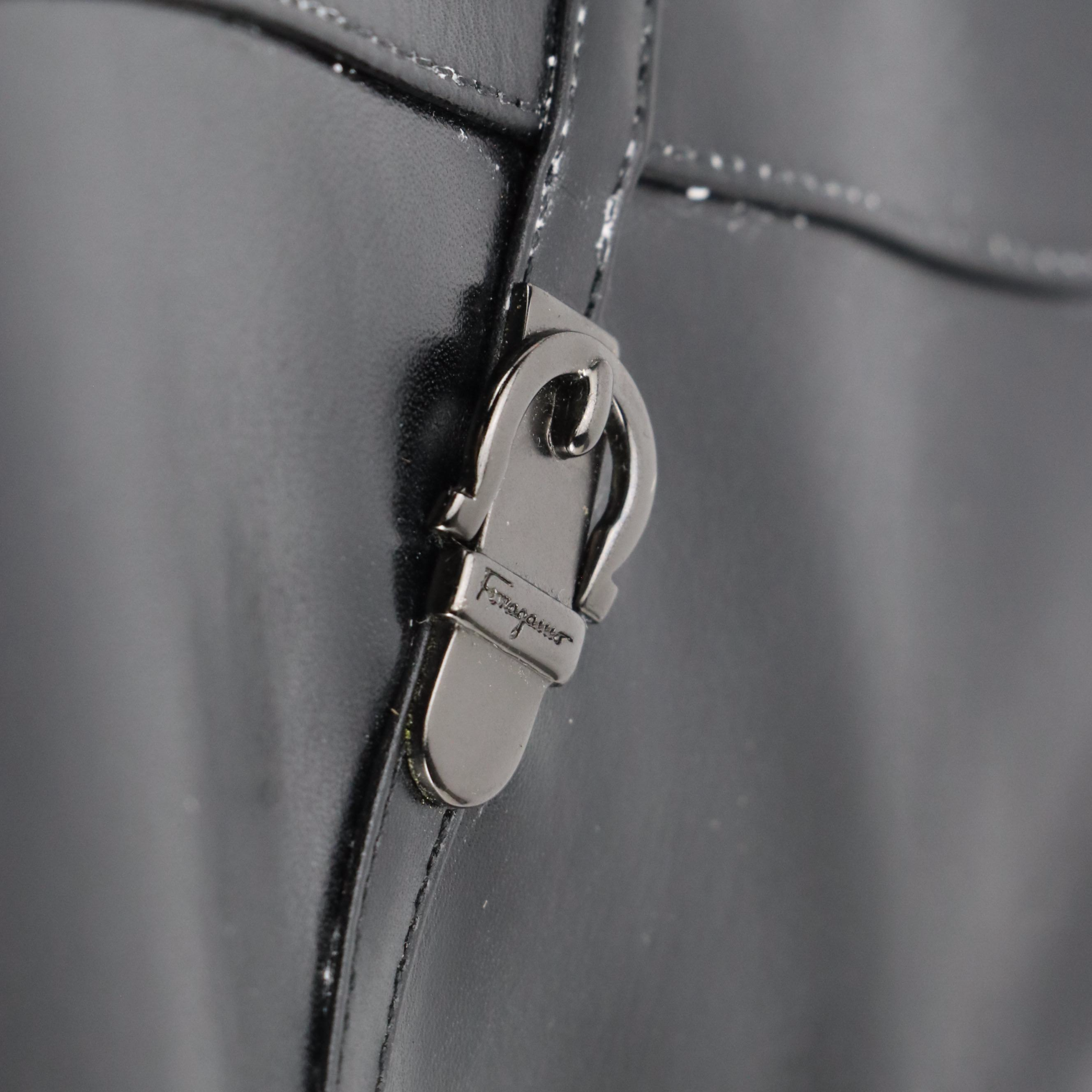 Salvatore Ferragamo Black Leather Heeled Knee-High Boots