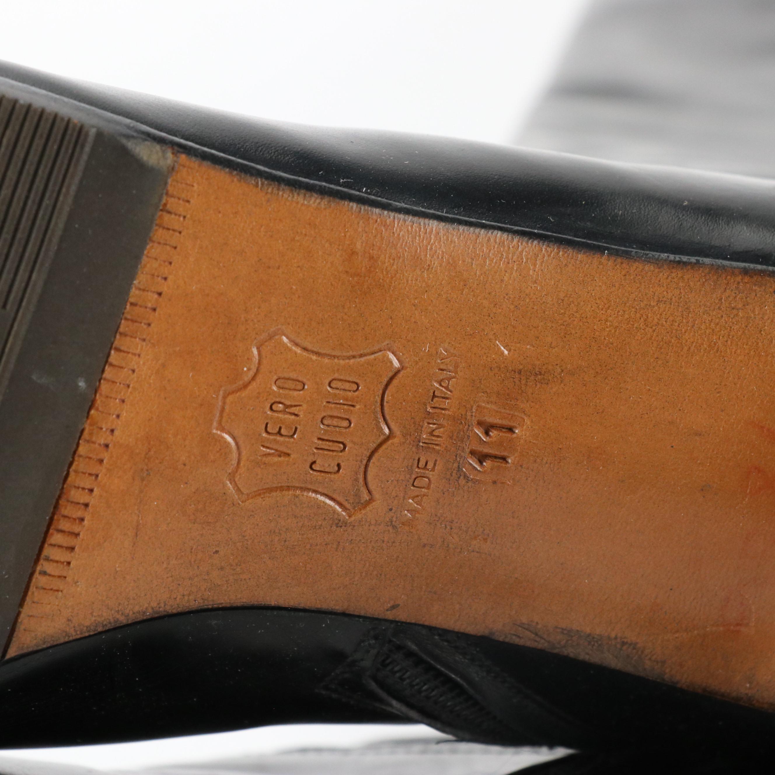 Salvatore Ferragamo Black Leather Heeled Knee-High Boots