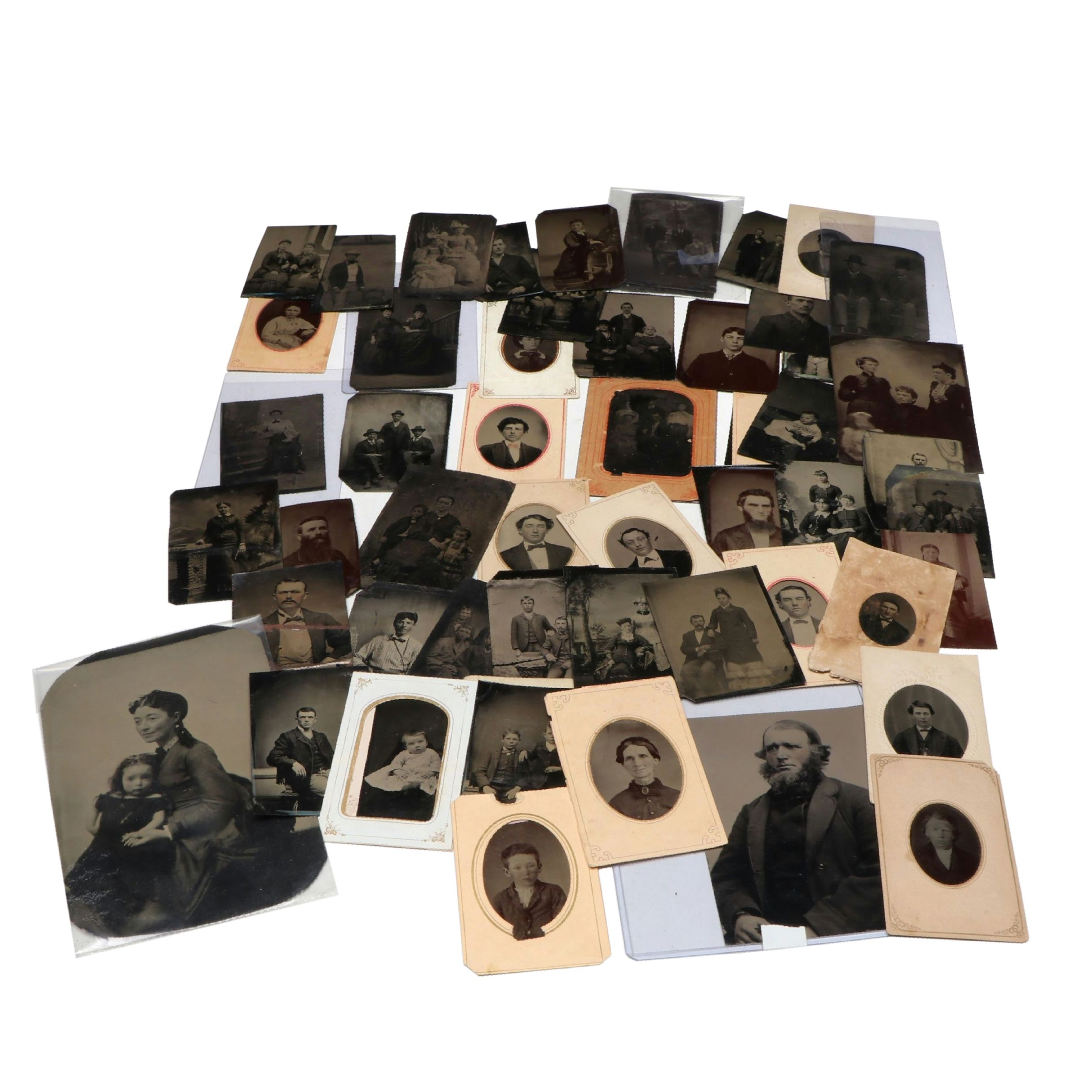 Tintype Portraits of Men, Women and Children, 19th Century