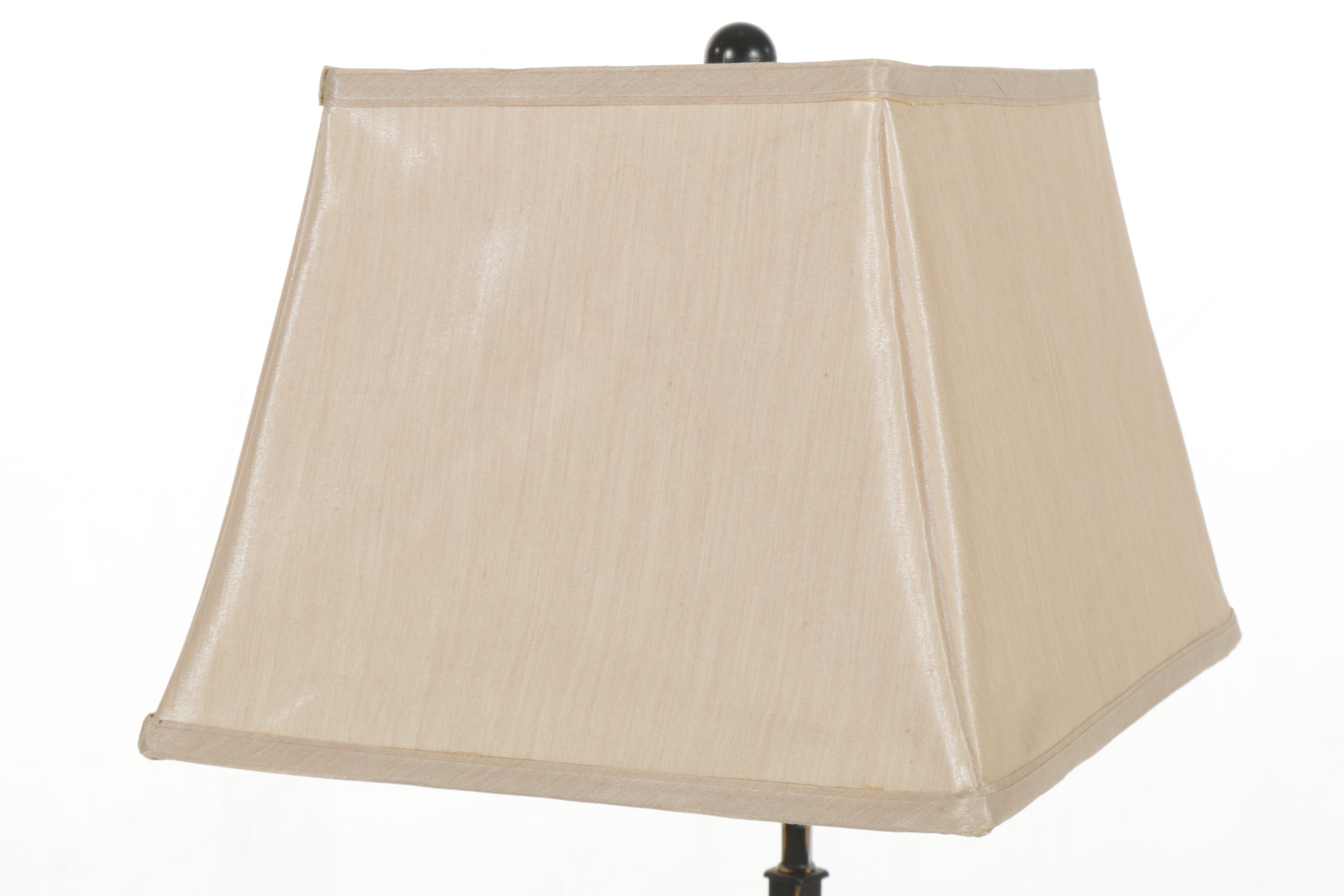 Oil Rubbed Bronze Floor Table Lamp with Magazine Rack, Silk Shade