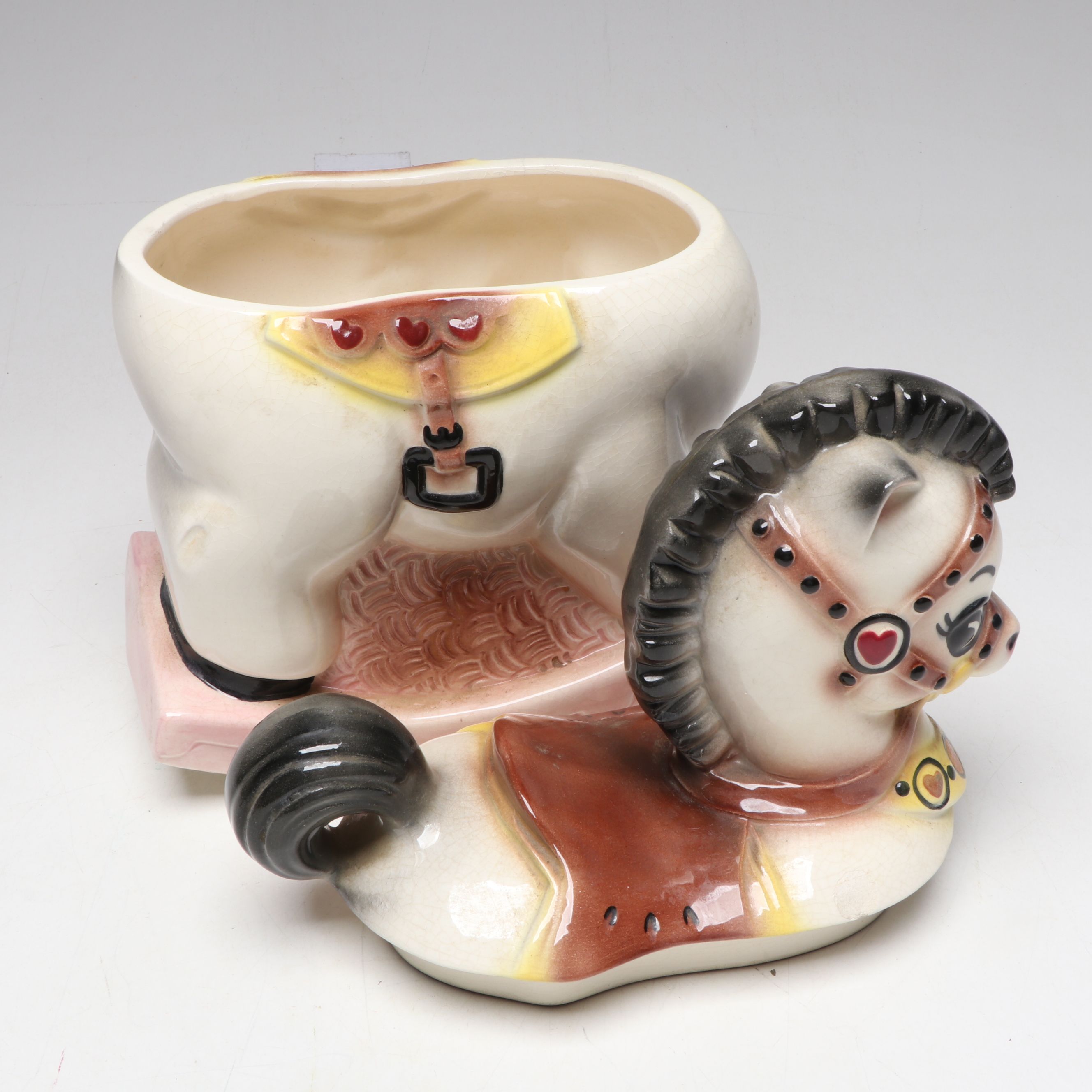 Wells Fargo Stagecoach and Rocking Horse Cookie Jars with Kurt Adler Ornaments