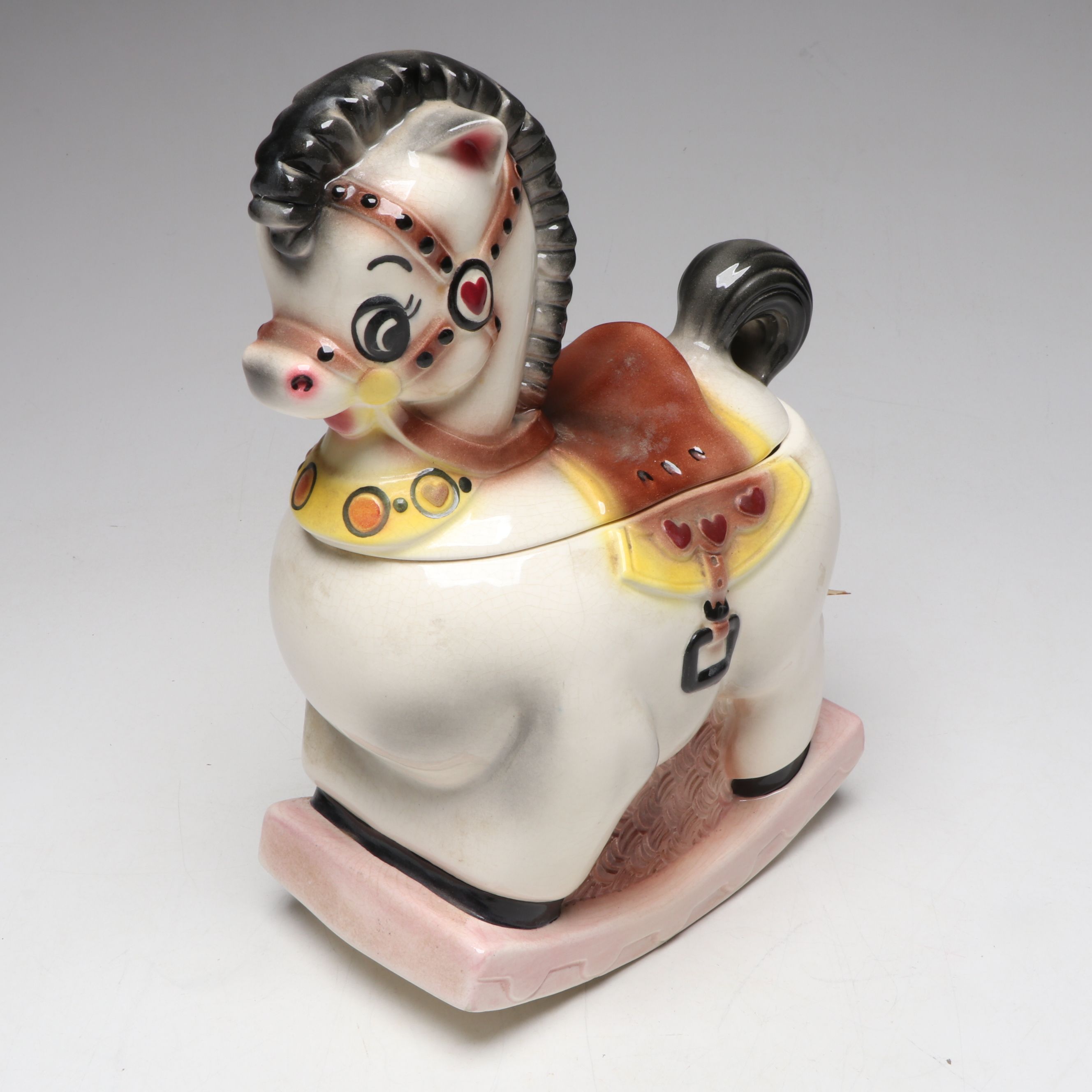 Wells Fargo Stagecoach and Rocking Horse Cookie Jars with Kurt Adler Ornaments