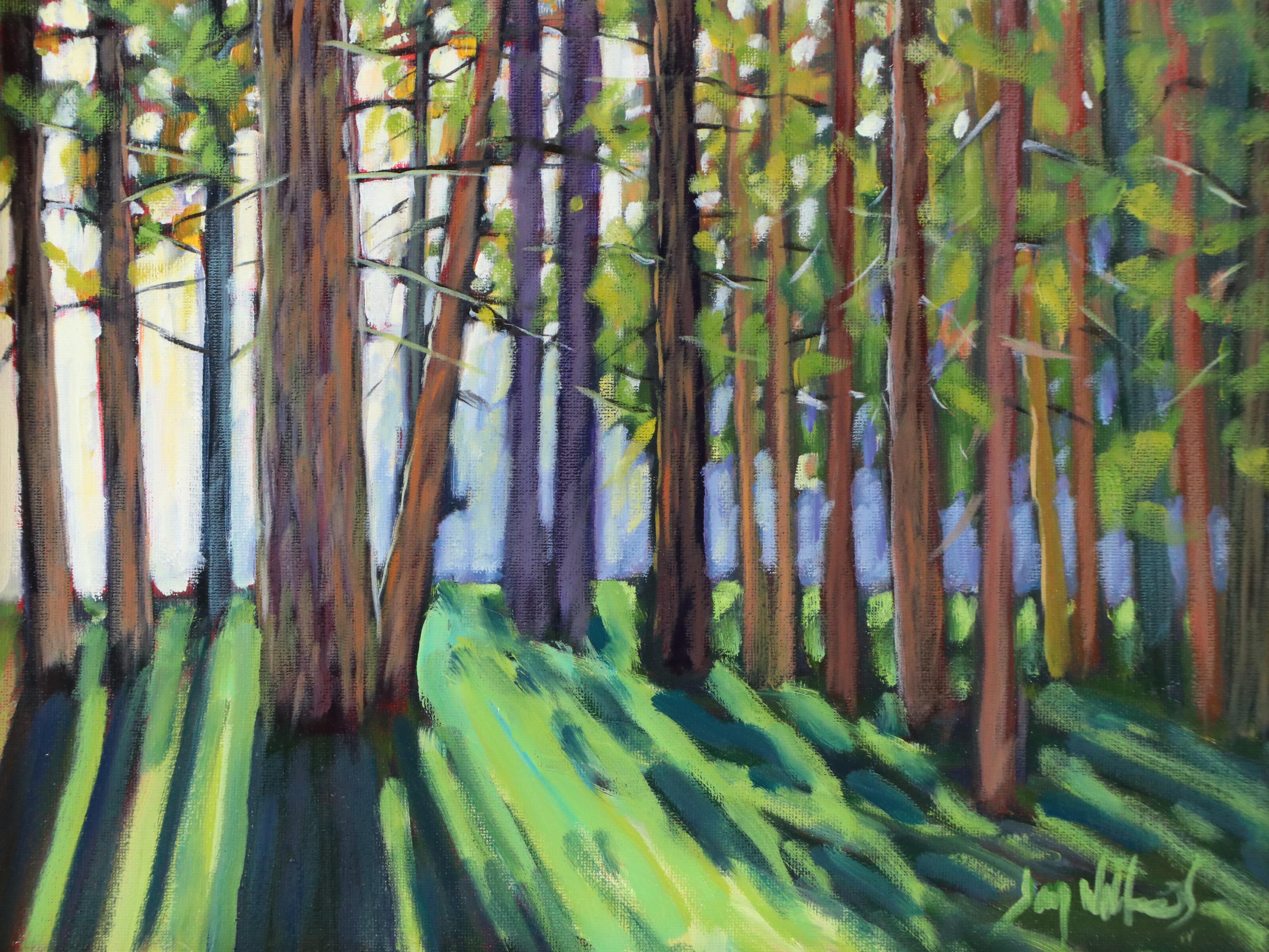 Jay Wilford Woodland Landscape Oil Painting "Tree Shadow," 21st Century